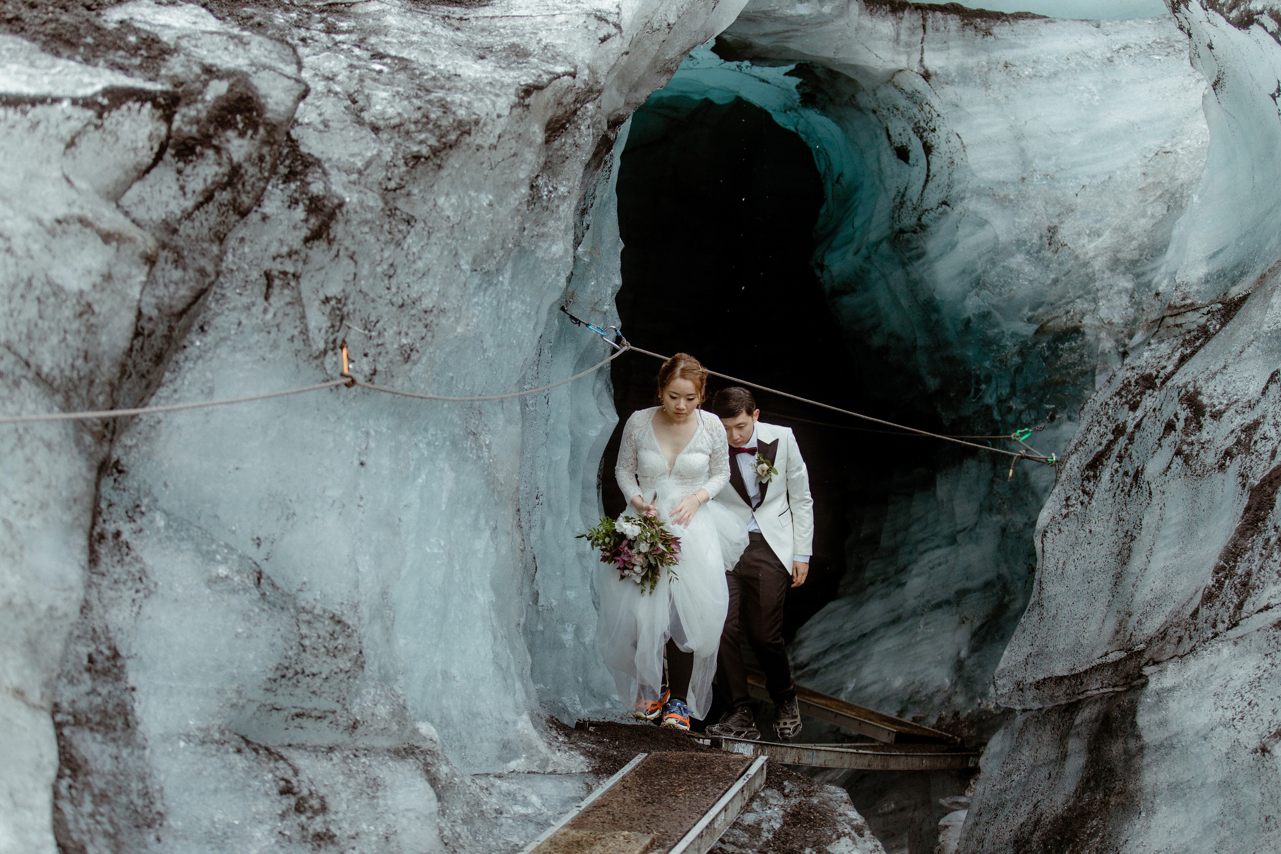 Adventure Ice Cave Elopement in Iceland. Iceland elopement photographer & videographer