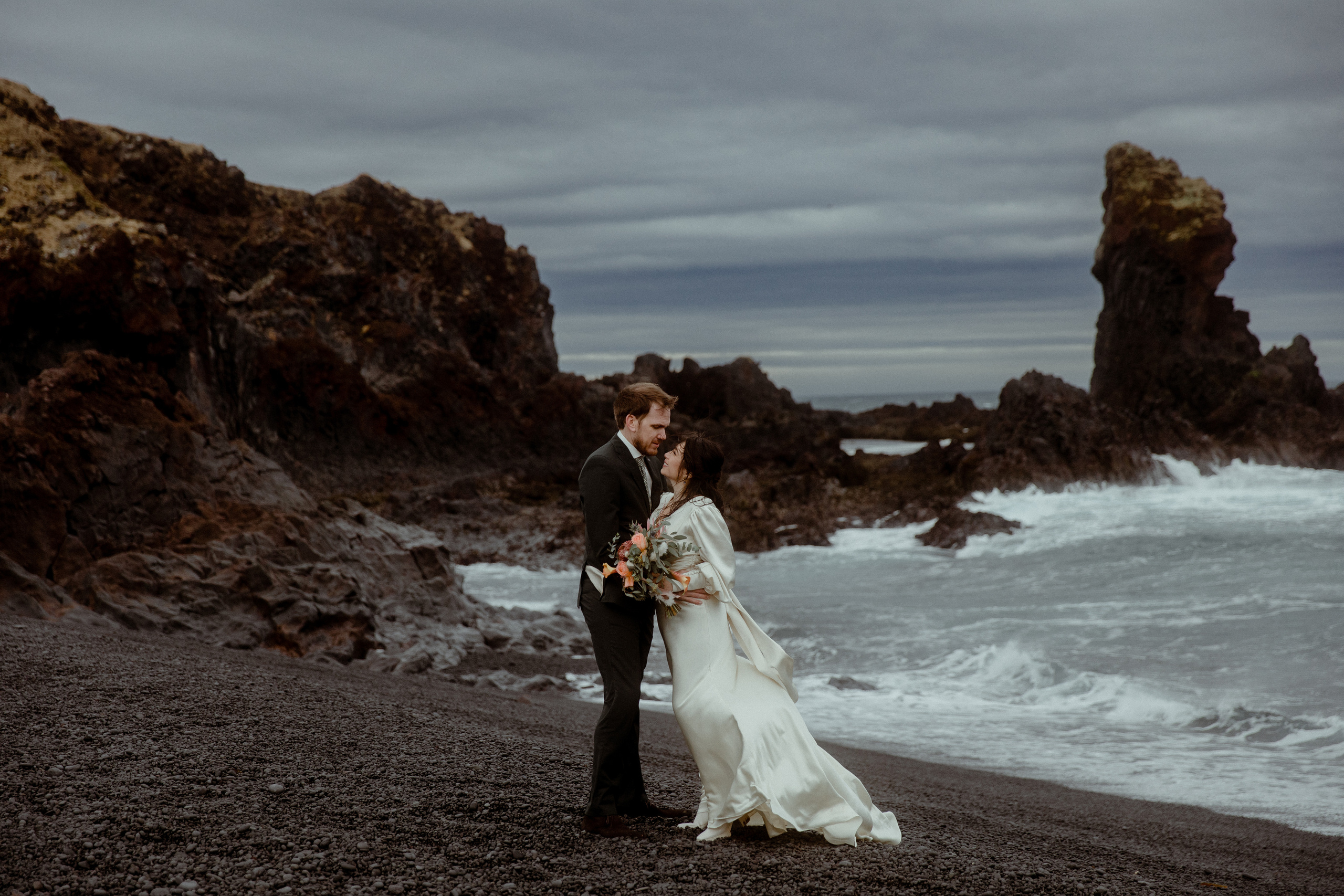 Elopement at Snaefellsnes Iceland | Wedding photos with Icelandic horses. Iceland elopement photo and video | Nikolaichik Photo