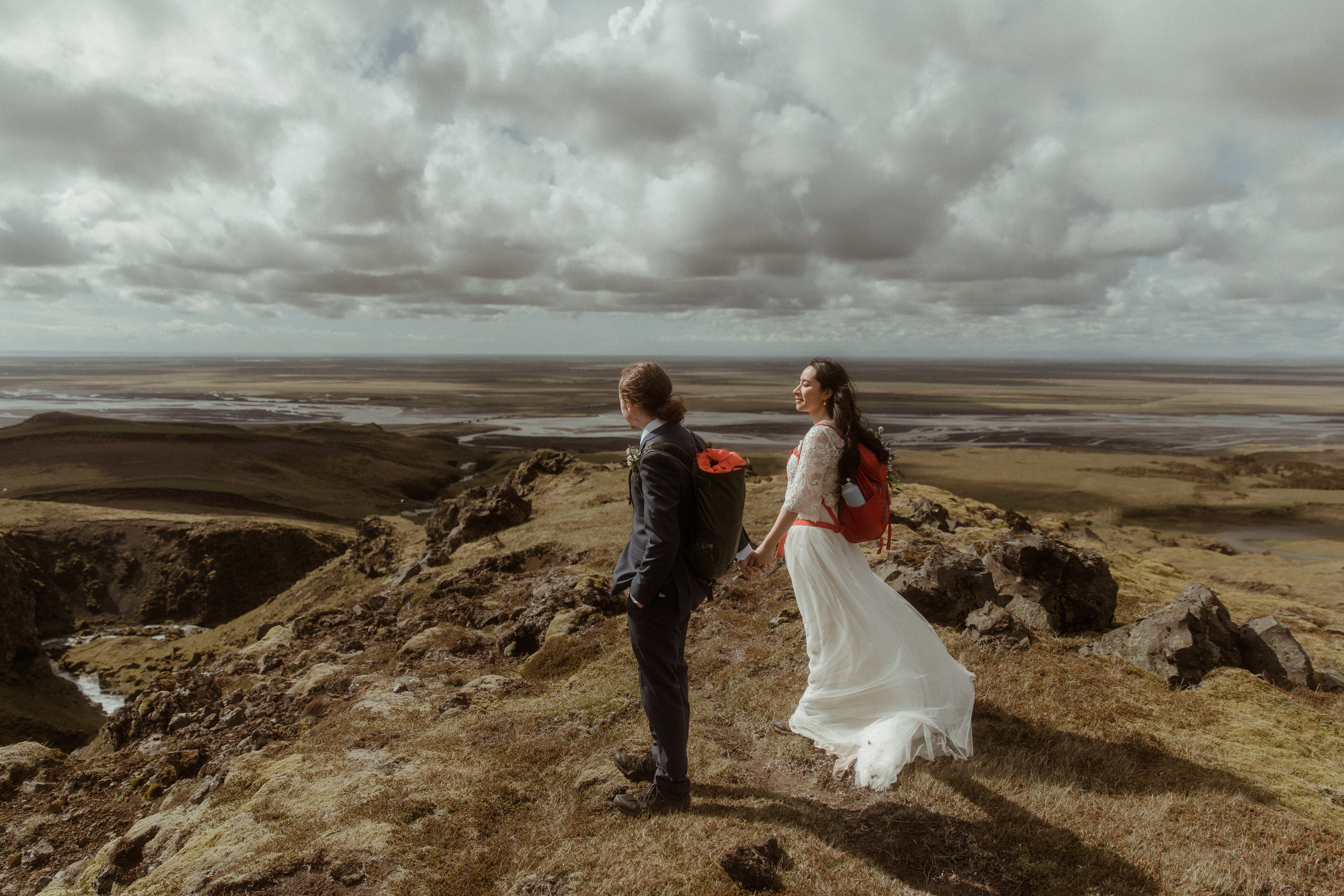 Hiking Iceland Elopement. Iceland elopement photographer & videographer