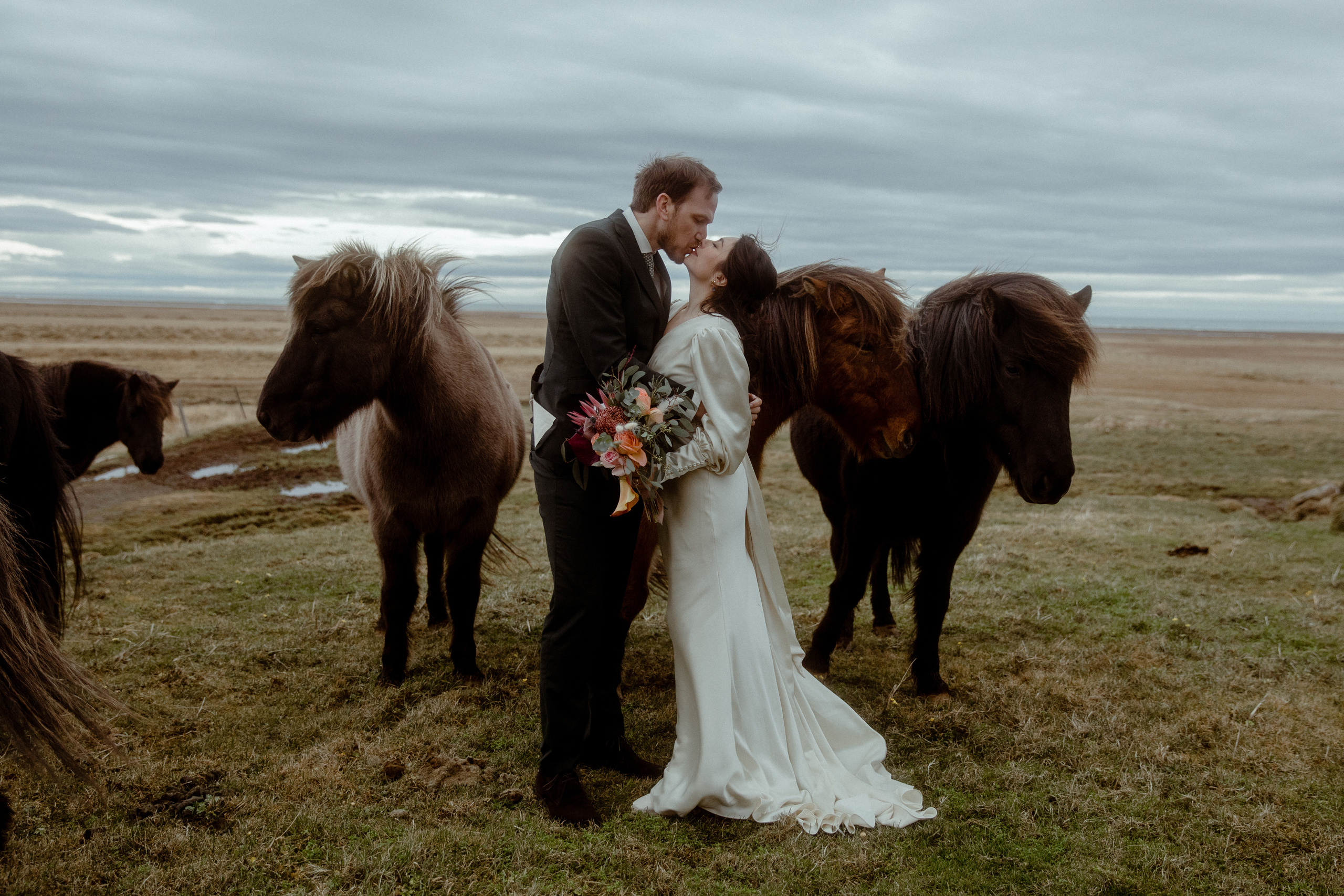 Elopement at Snaefellsnes Iceland | Wedding photos with Icelandic horses. Iceland elopement photo and video | Nikolaichik Photo