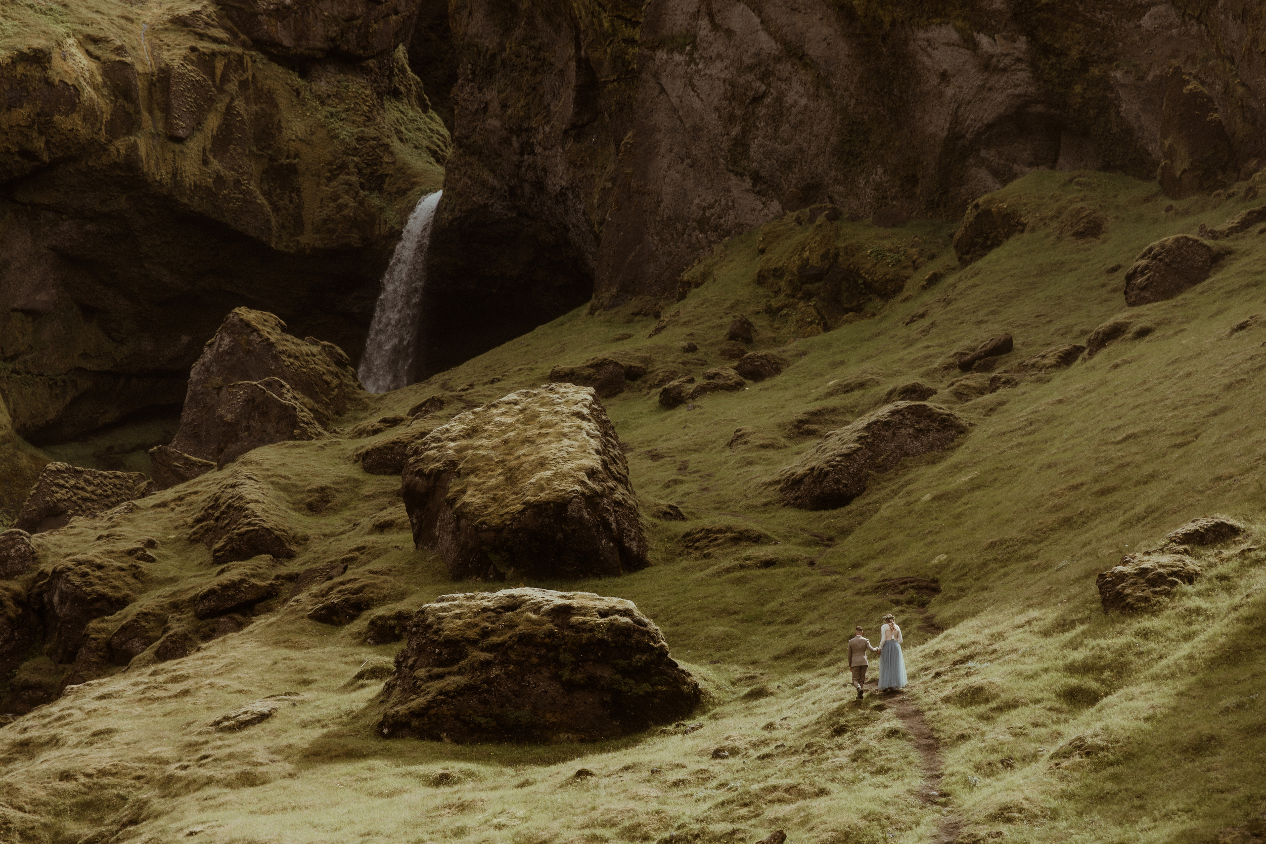 Iceland Secret Waterfall Elopement. Iceland elopement photo and video | Nikolaichik Photo