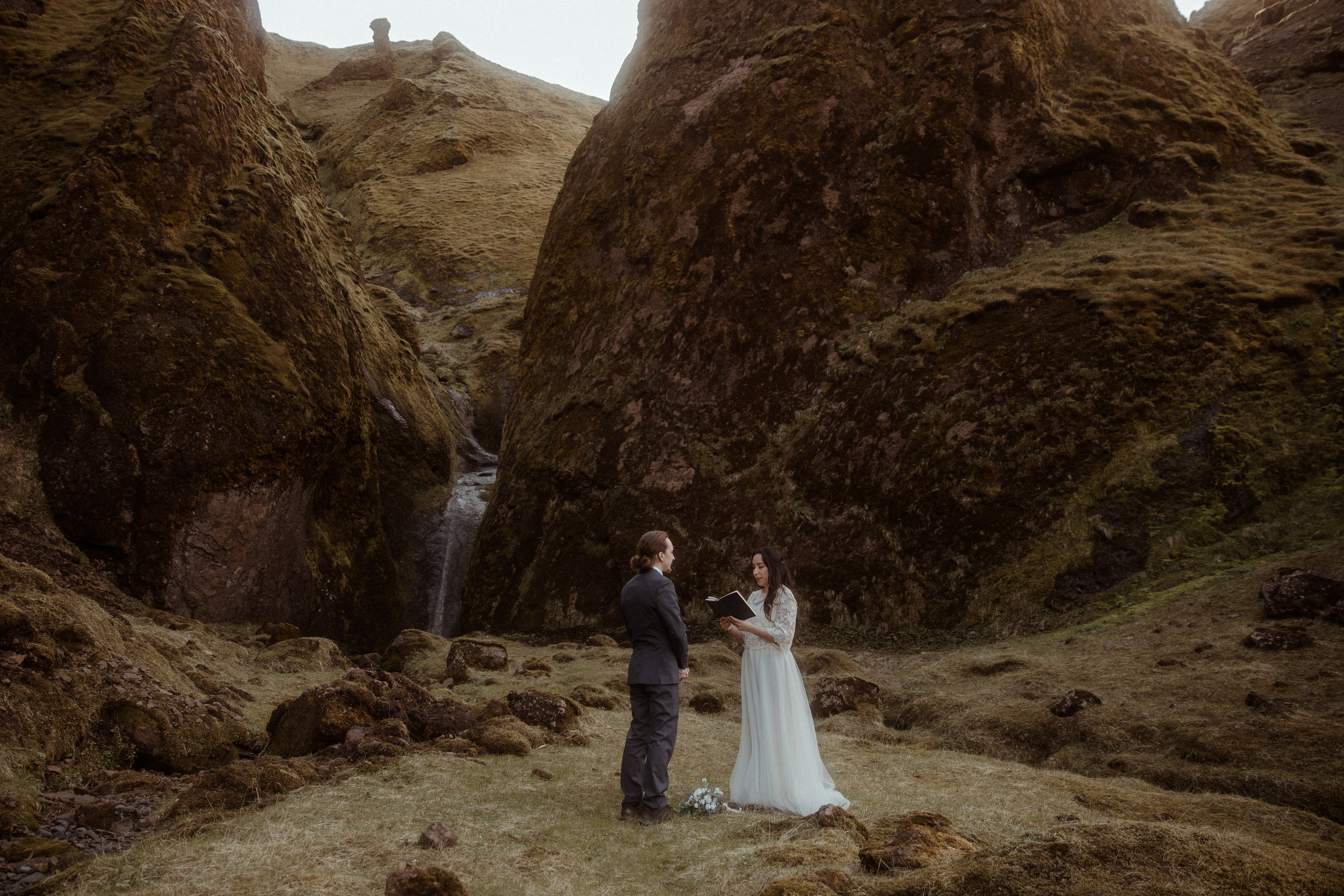 Hiking Iceland Elopement. Iceland elopement photographer & videographer