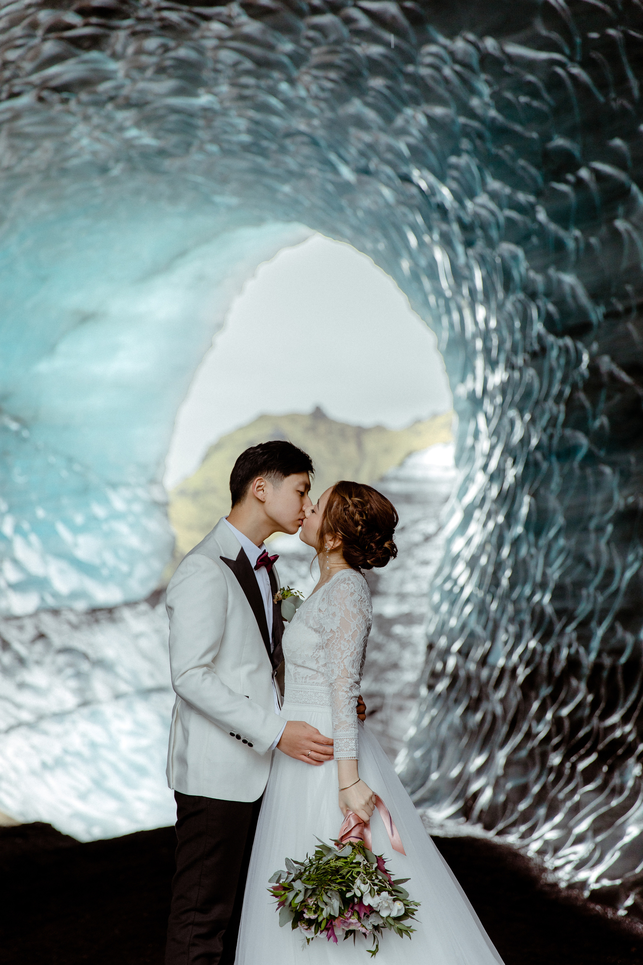 Adventure Ice Cave Elopement in Iceland. Iceland elopement photographer & videographer