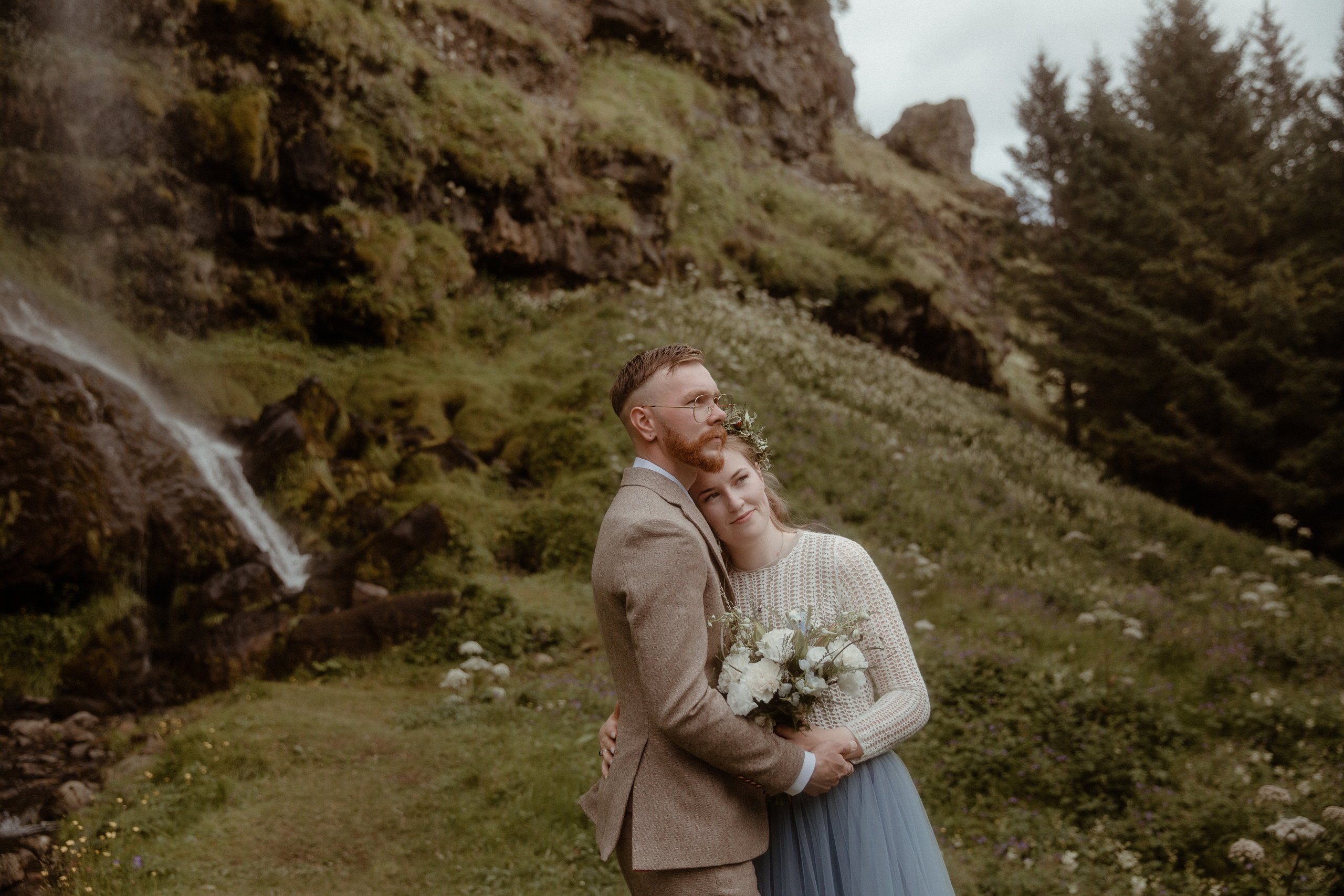 Iceland Secret Waterfall Elopement. Iceland elopement photo and video | Nikolaichik Photo