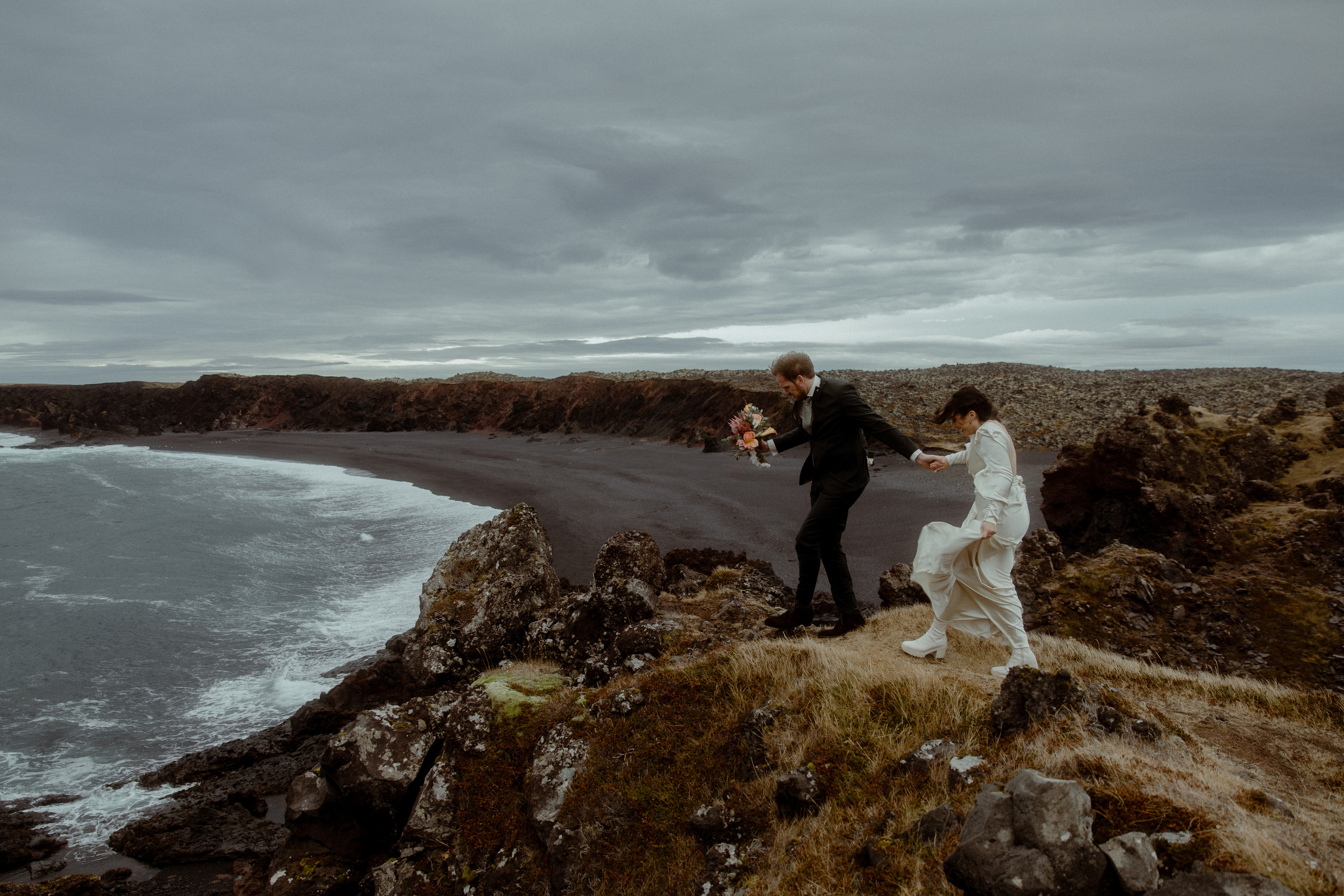 Elopement at Snaefellsnes Iceland | Wedding photos with Icelandic horses. Iceland elopement photo and video | Nikolaichik Photo