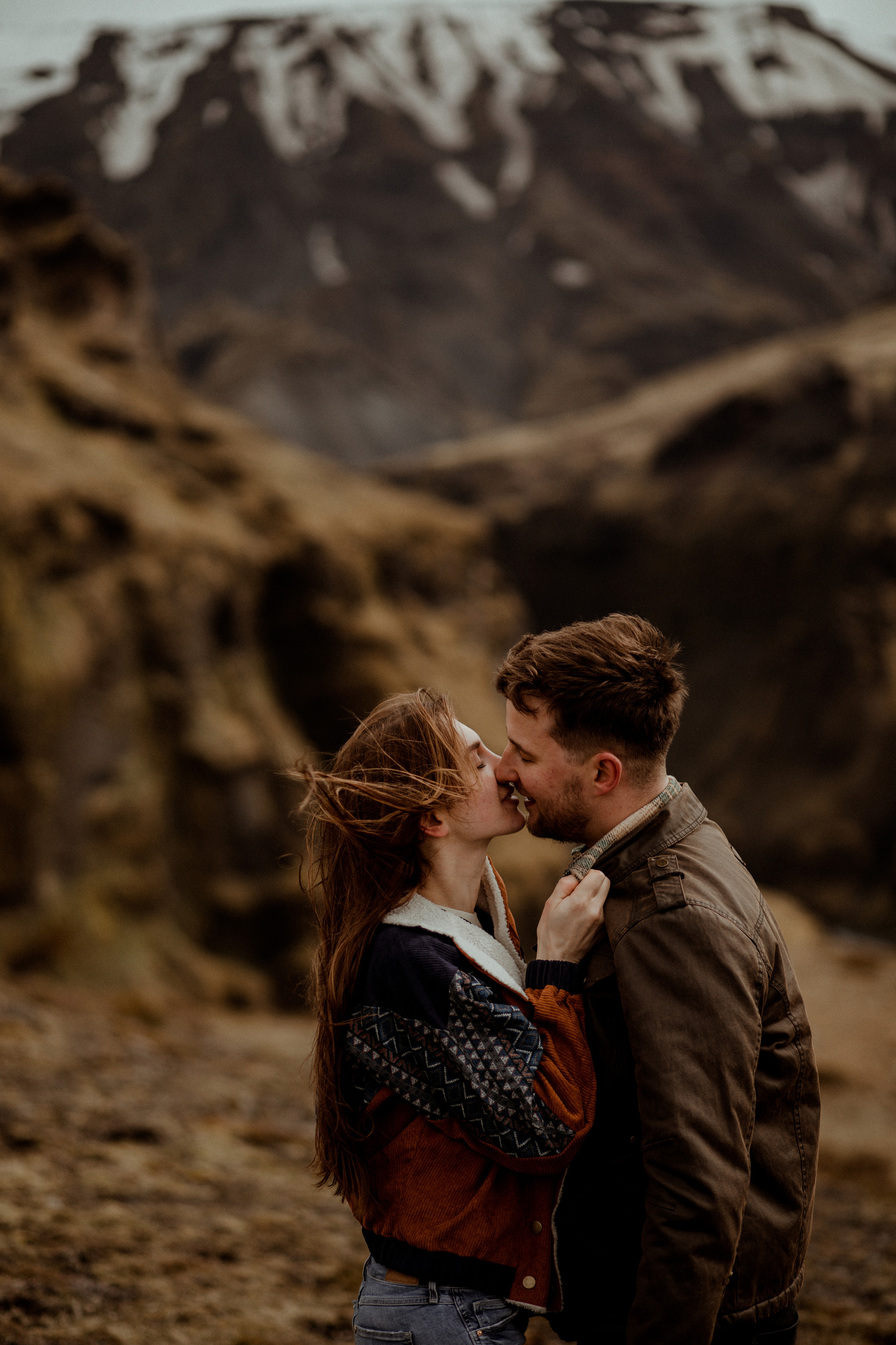 Hiking photoshoot in highlands of Iceland. Iceland elopement photographer & videographer