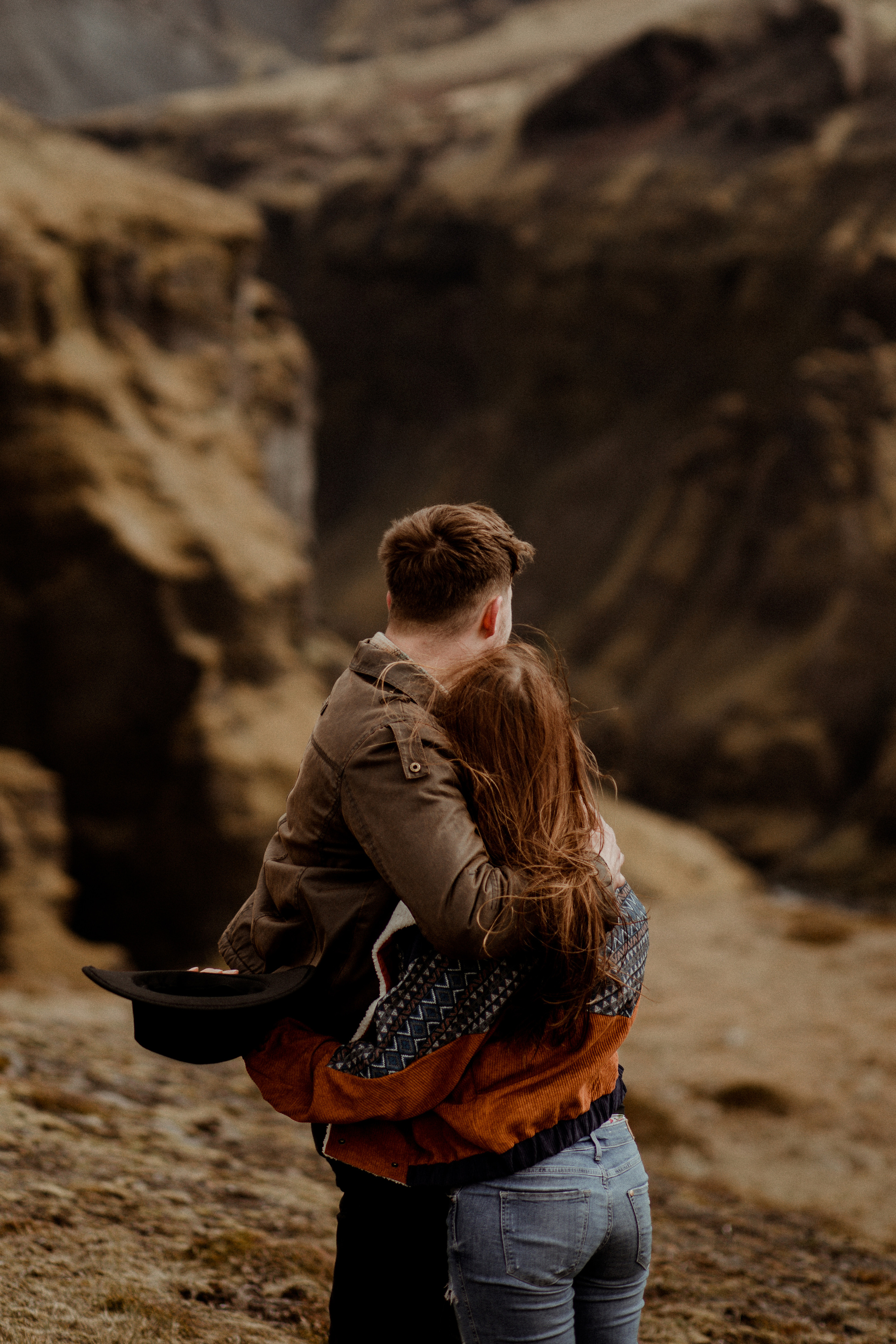 Hiking photoshoot in highlands of Iceland. Iceland elopement photographer & videographer