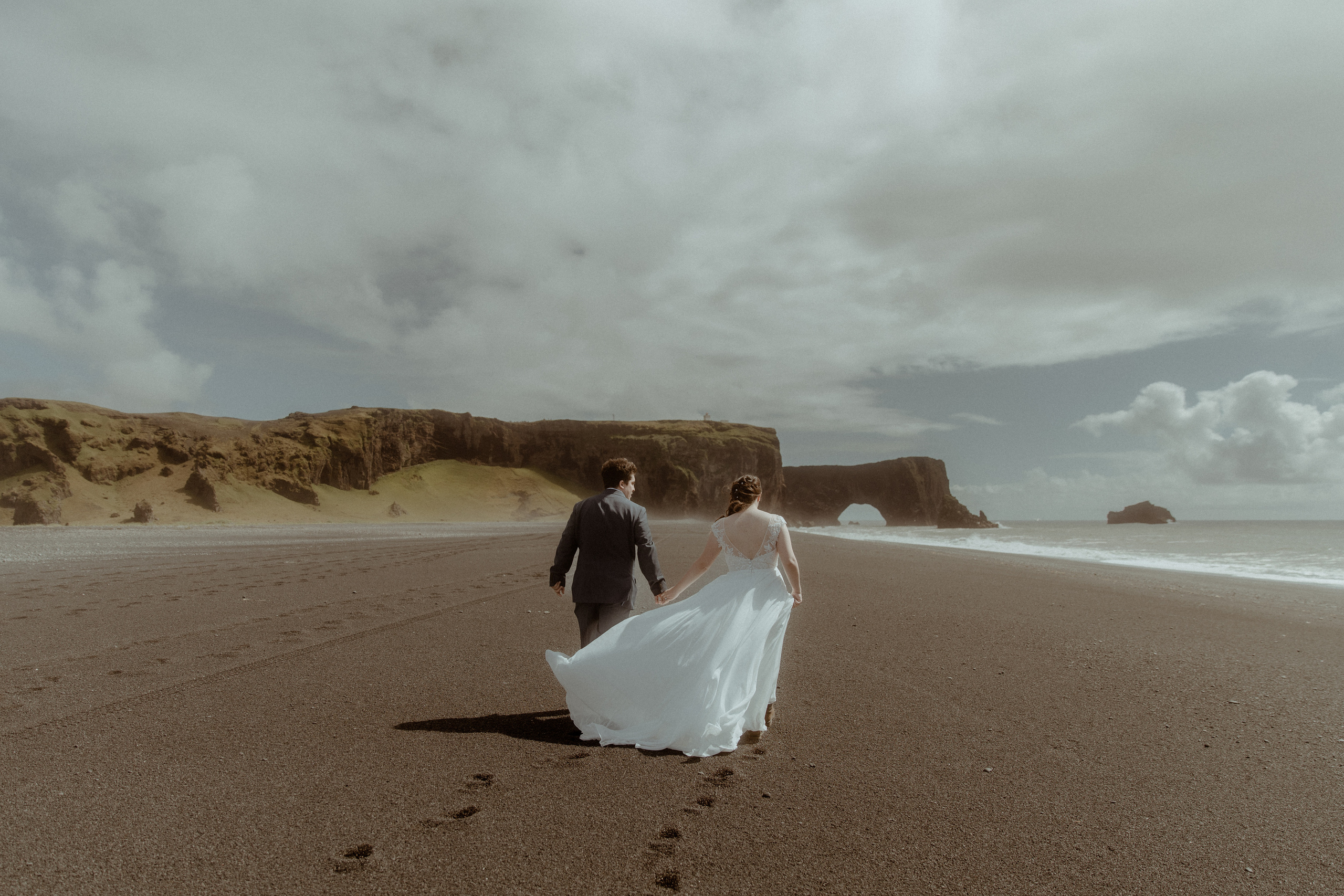 Private Black Sand Beach Elopement. Iceland elopement photographer & videographer