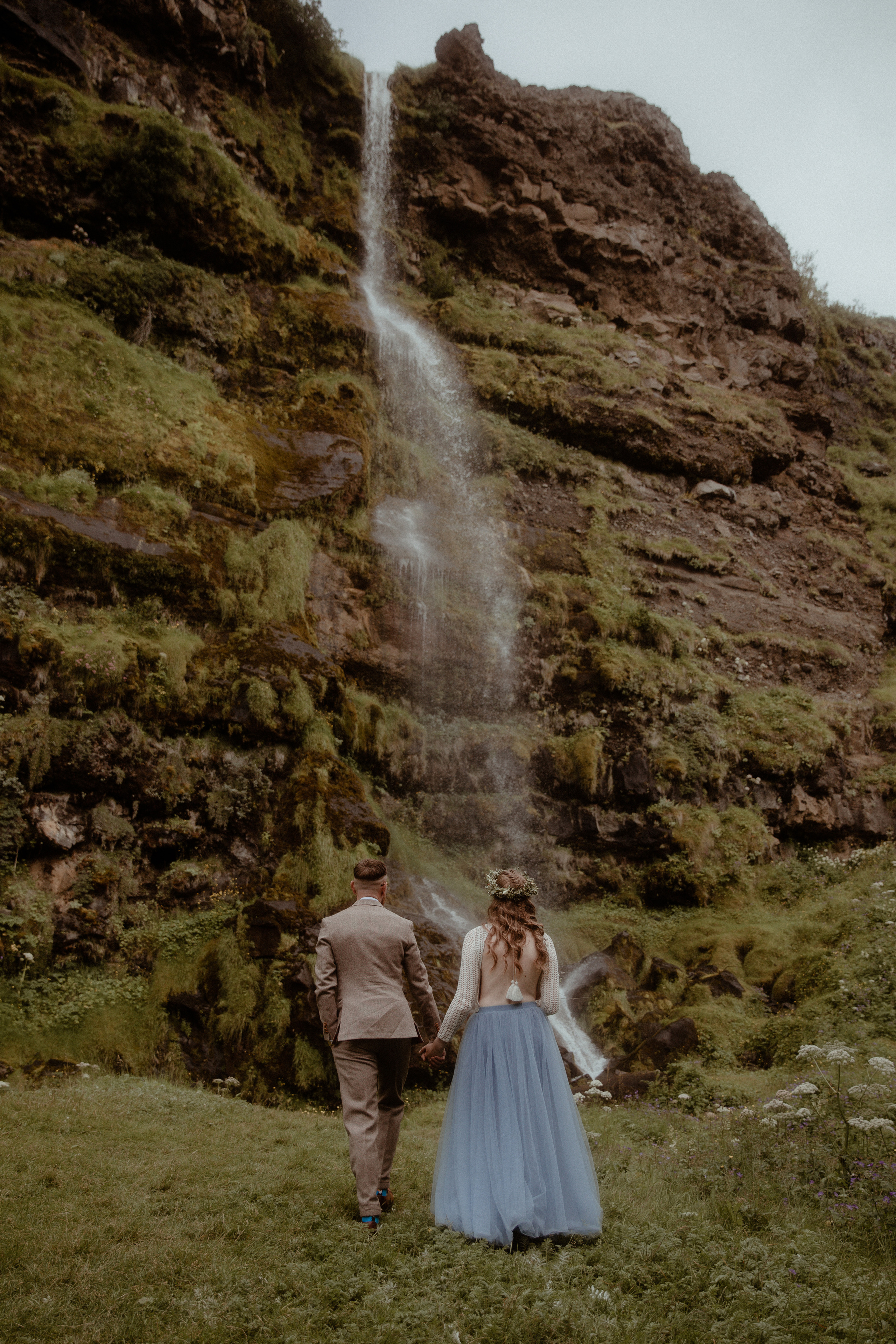 Iceland Secret Waterfall Elopement. Iceland elopement photo and video | Nikolaichik Photo