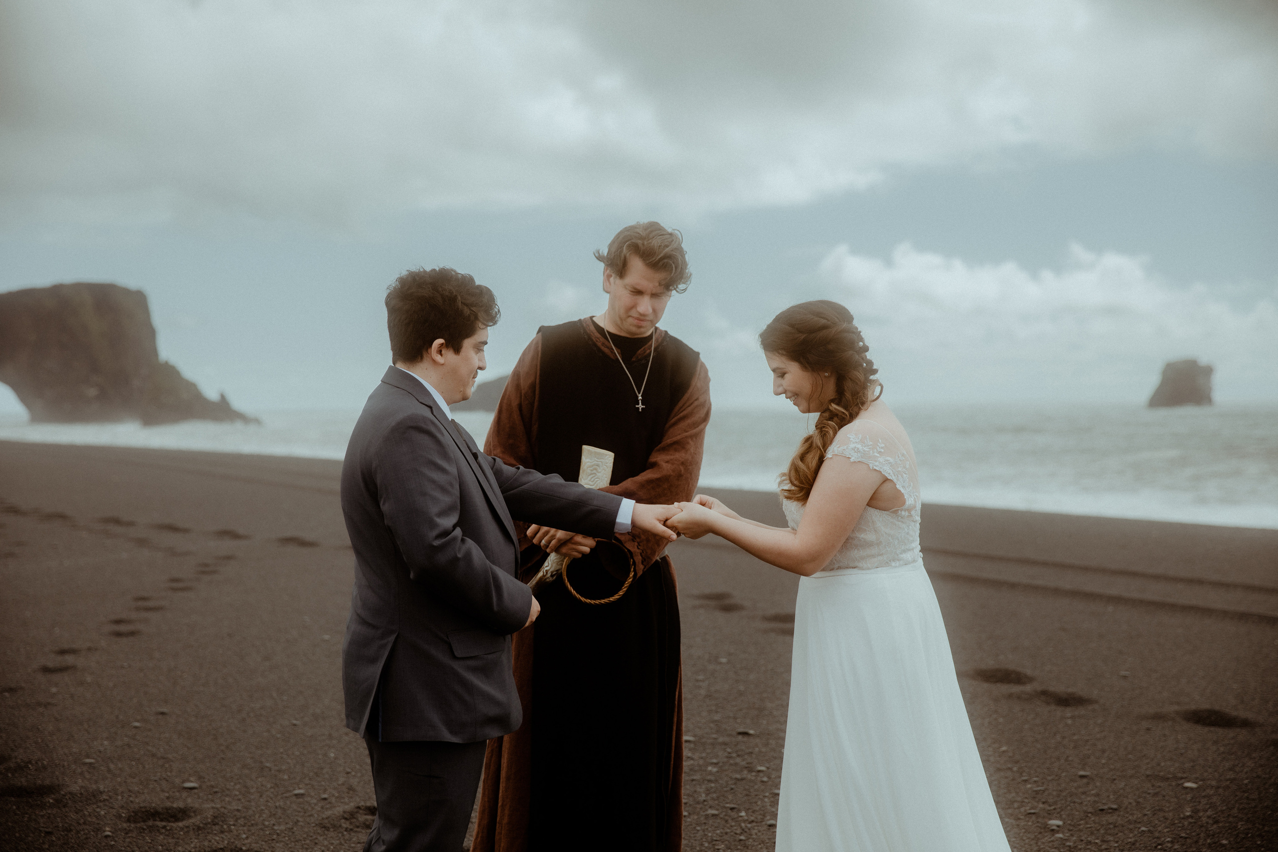 Private Black Sand Beach Elopement. Iceland elopement photographer & videographer