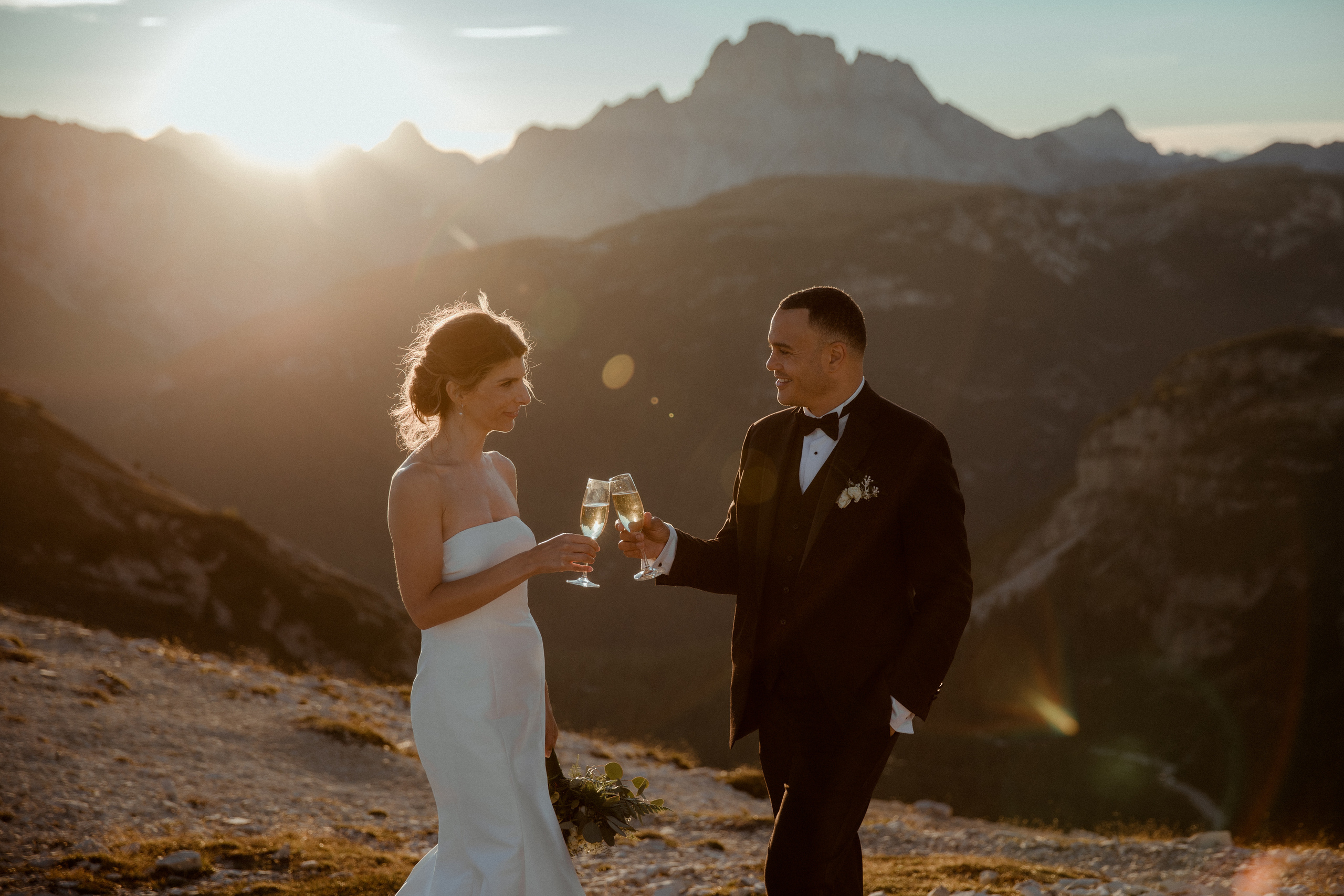 Sunrise Dolomites Elopement. Iceland elopement photographer & videographer