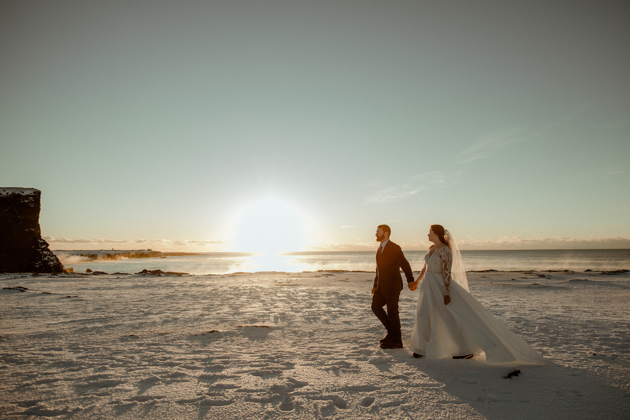 Golden Hour Elopement in Iceland. Iceland elopement photographer & videographer