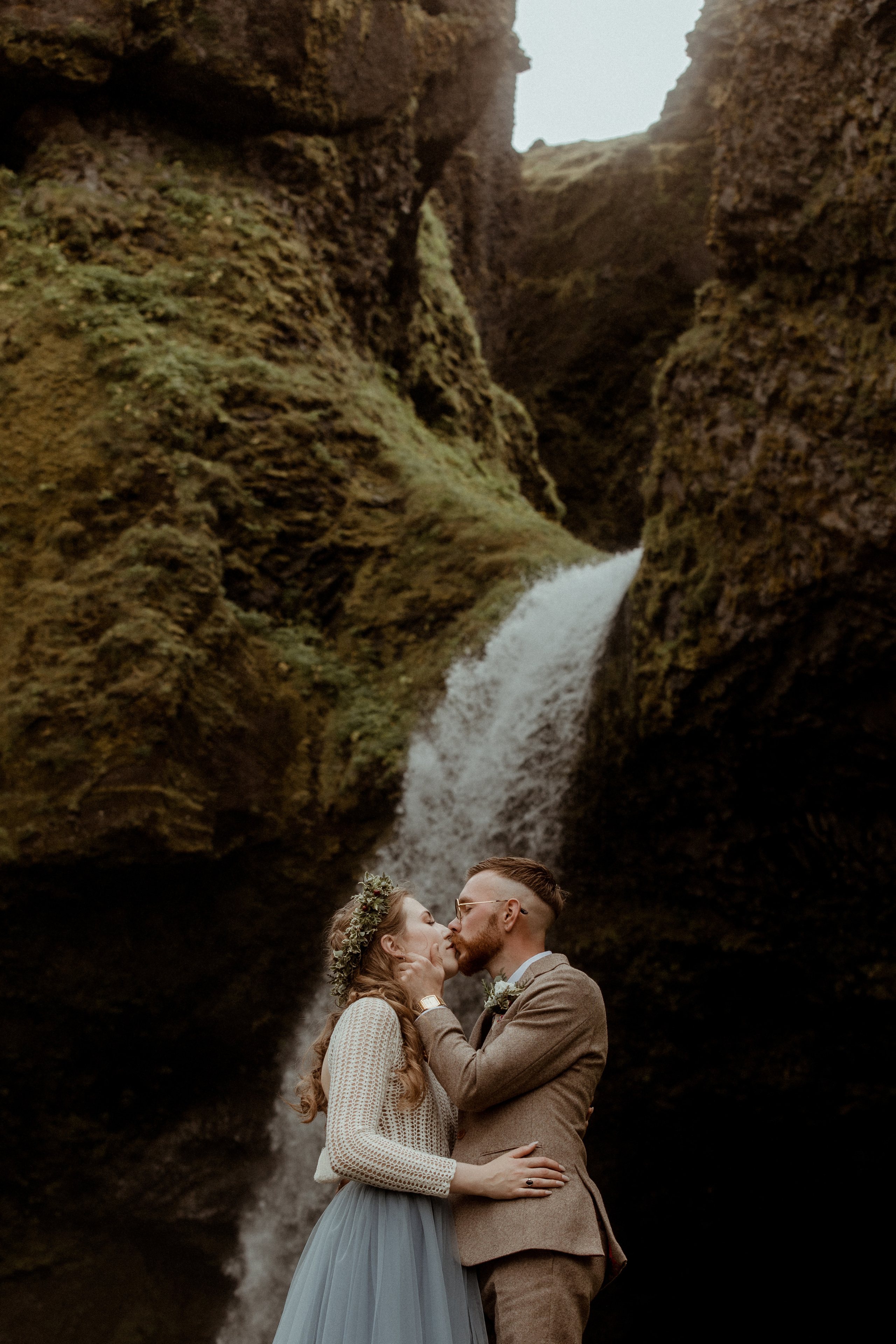 Iceland Secret Waterfall Elopement. Iceland elopement photo and video | Nikolaichik Photo