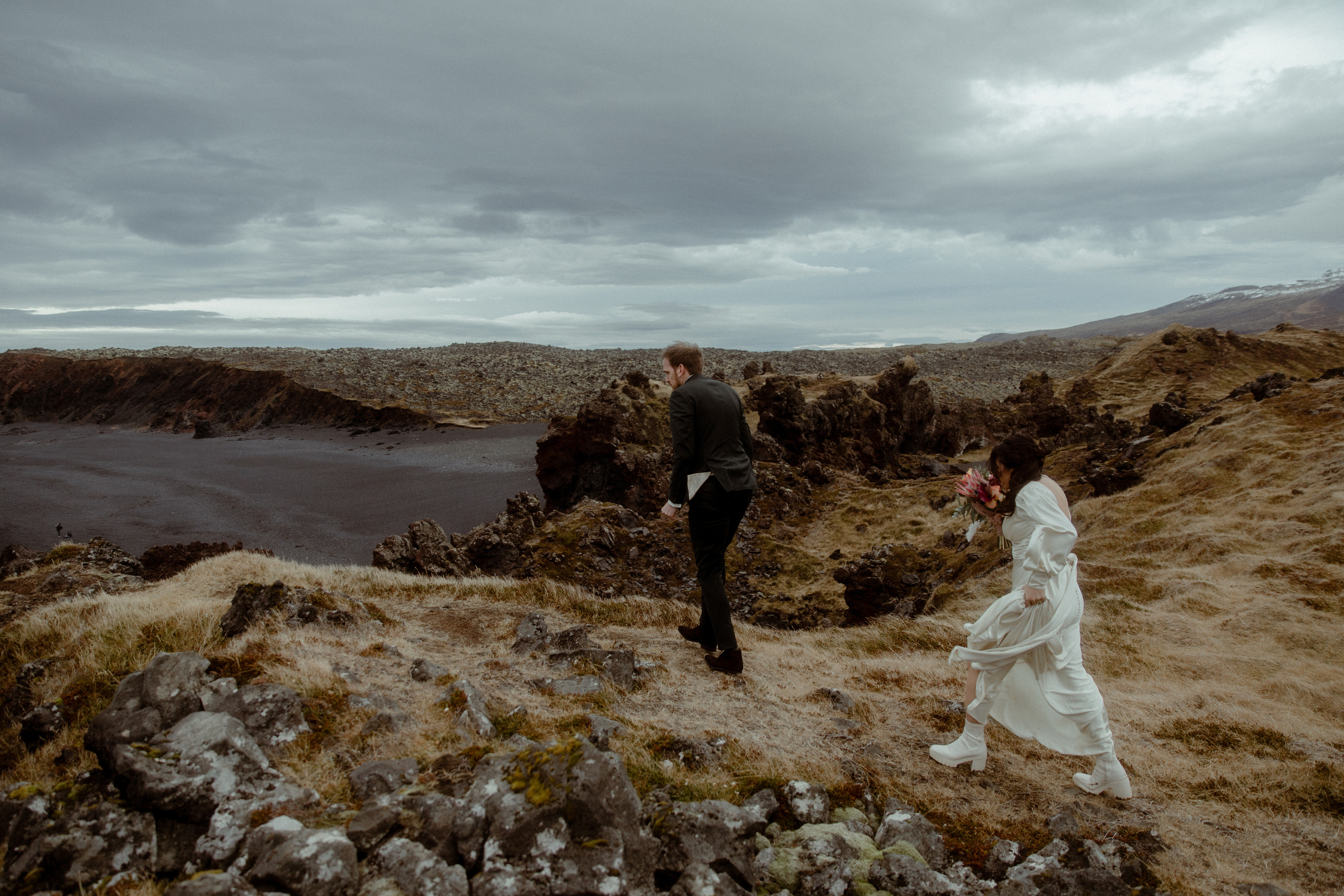 Elopement at Snaefellsnes Iceland | Wedding photos with Icelandic horses. Iceland elopement photo and video | Nikolaichik Photo