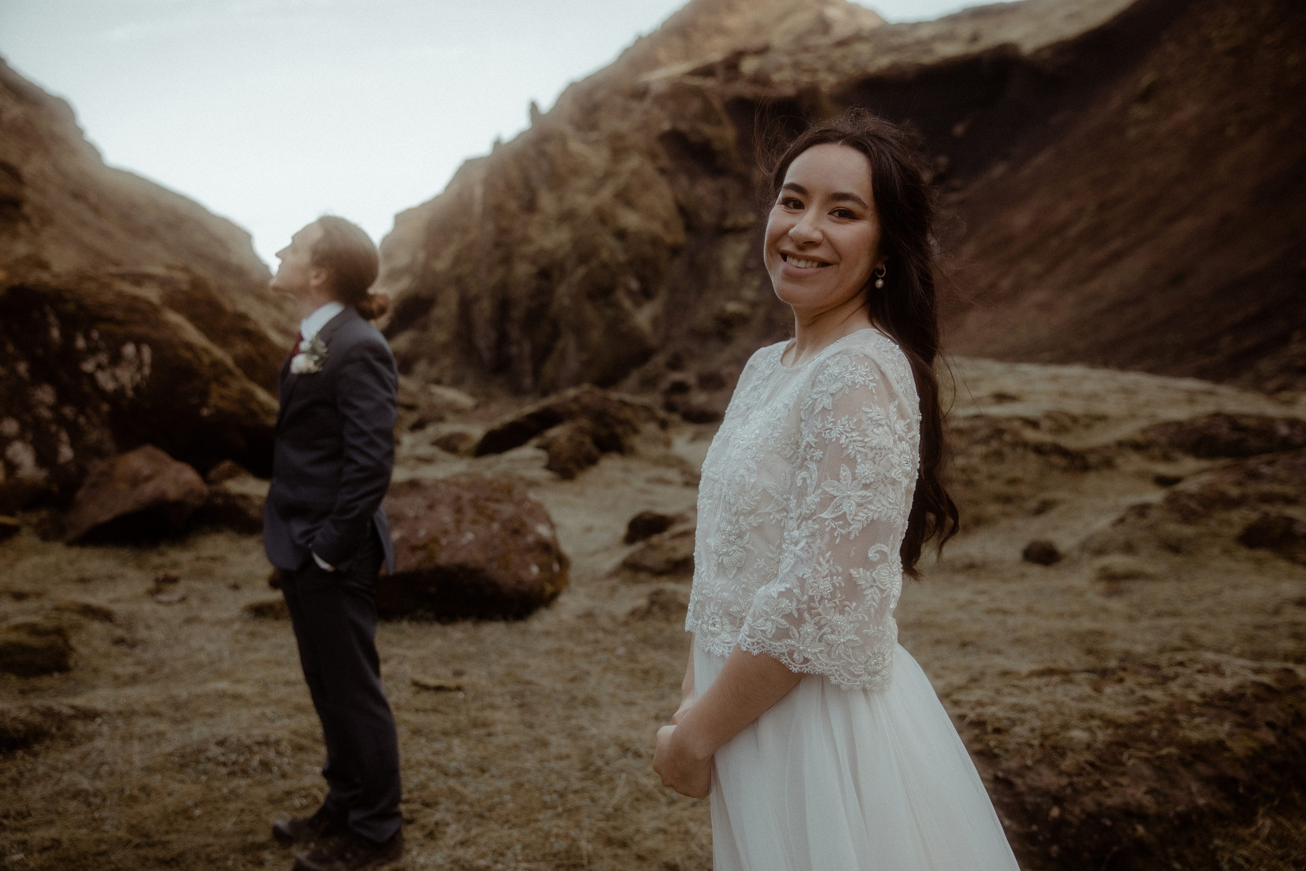 Hiking Iceland Elopement. Iceland elopement photographer & videographer