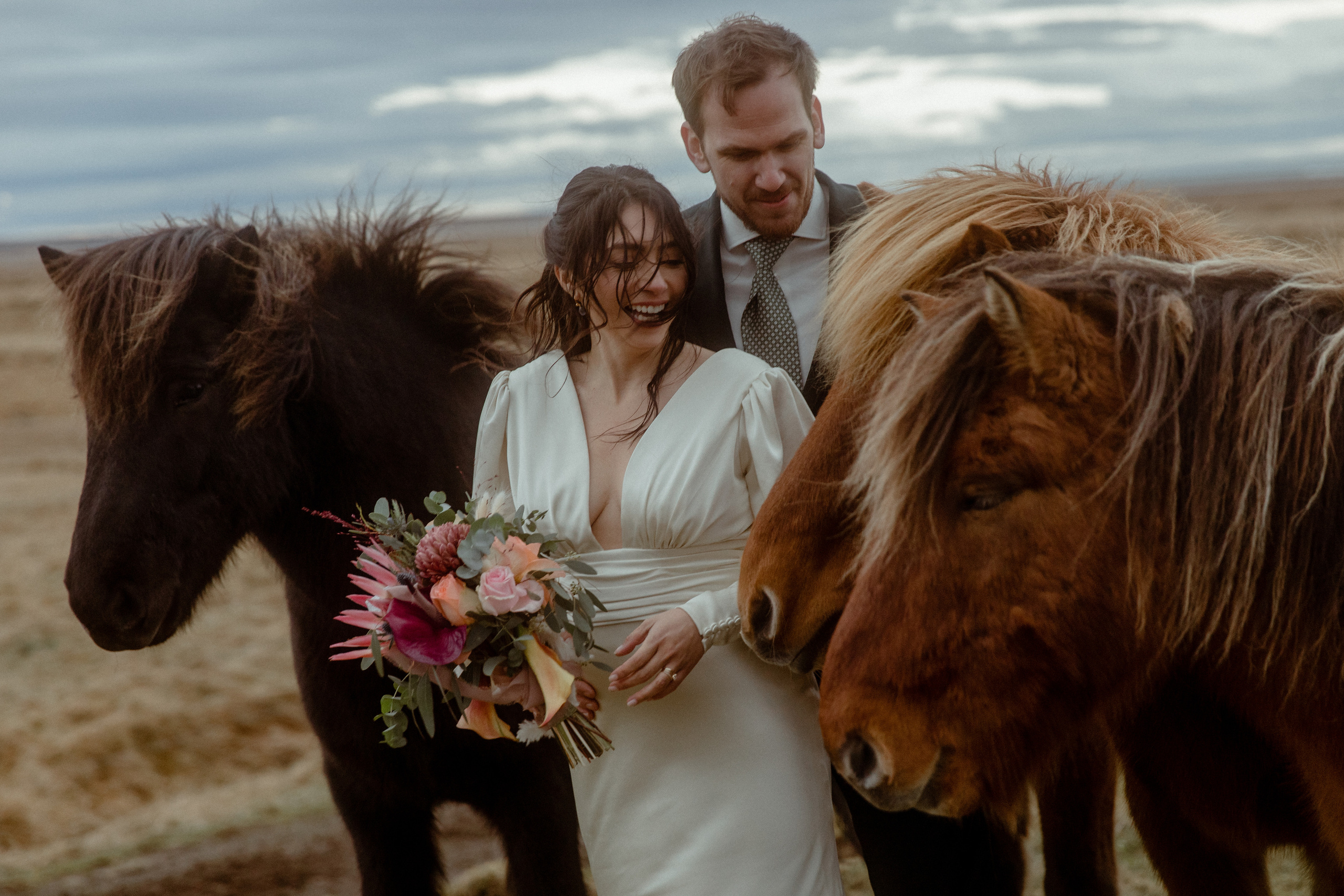Elopement at Snaefellsnes Iceland | Wedding photos with Icelandic horses. Iceland elopement photo and video | Nikolaichik Photo