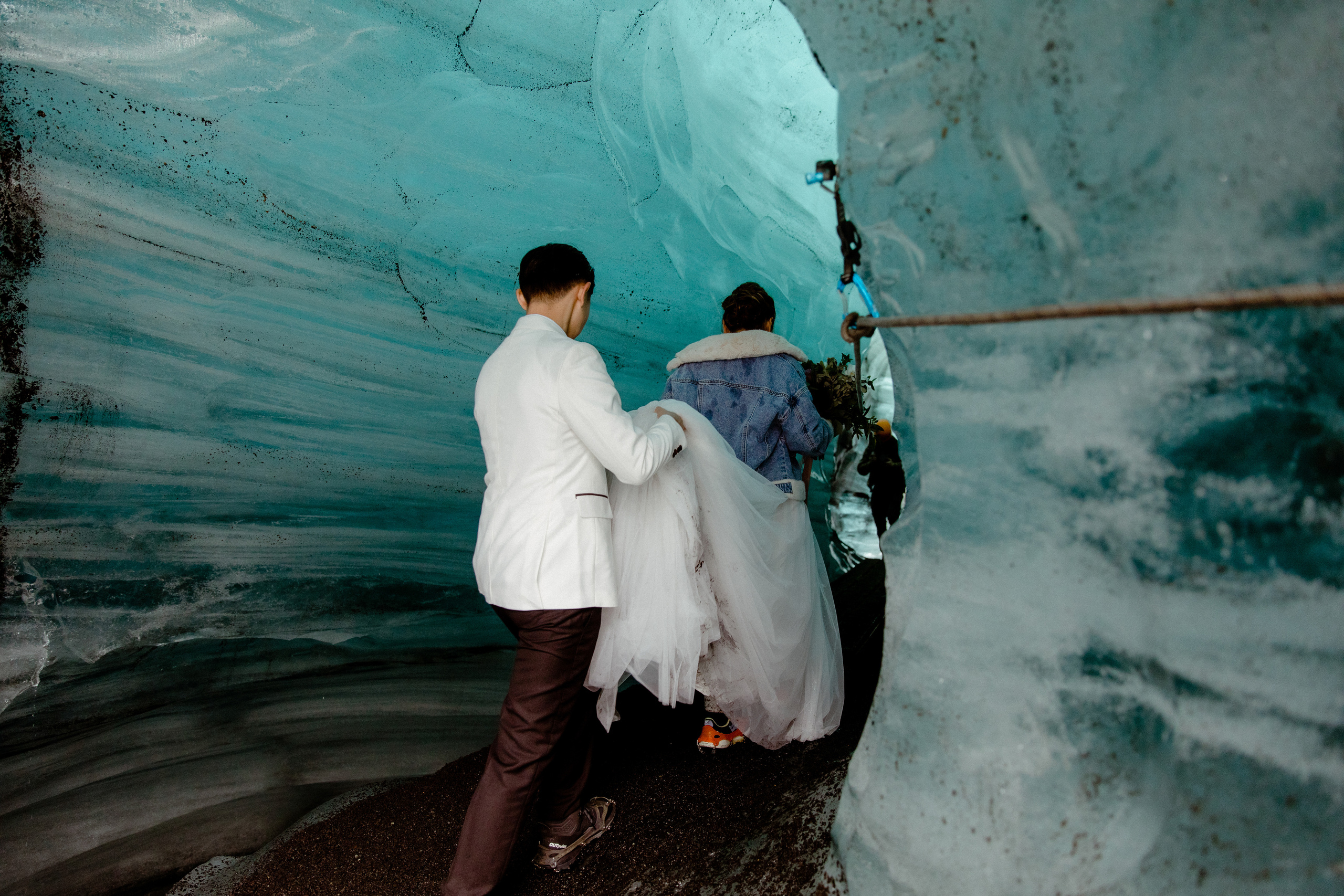 Adventure Ice Cave Elopement in Iceland. Iceland elopement photographer & videographer