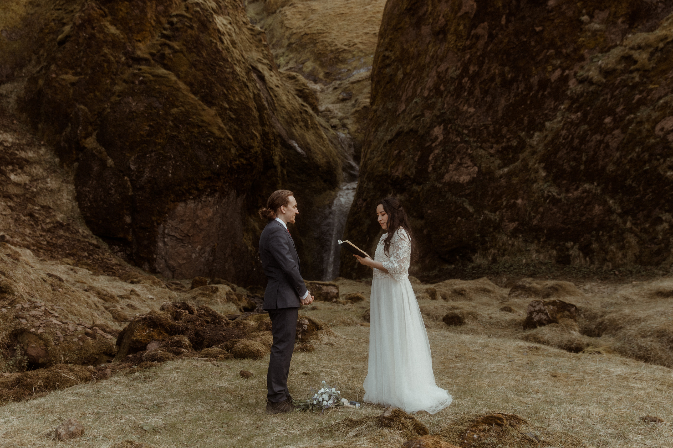 Hiking Iceland Elopement. Iceland elopement photographer & videographer