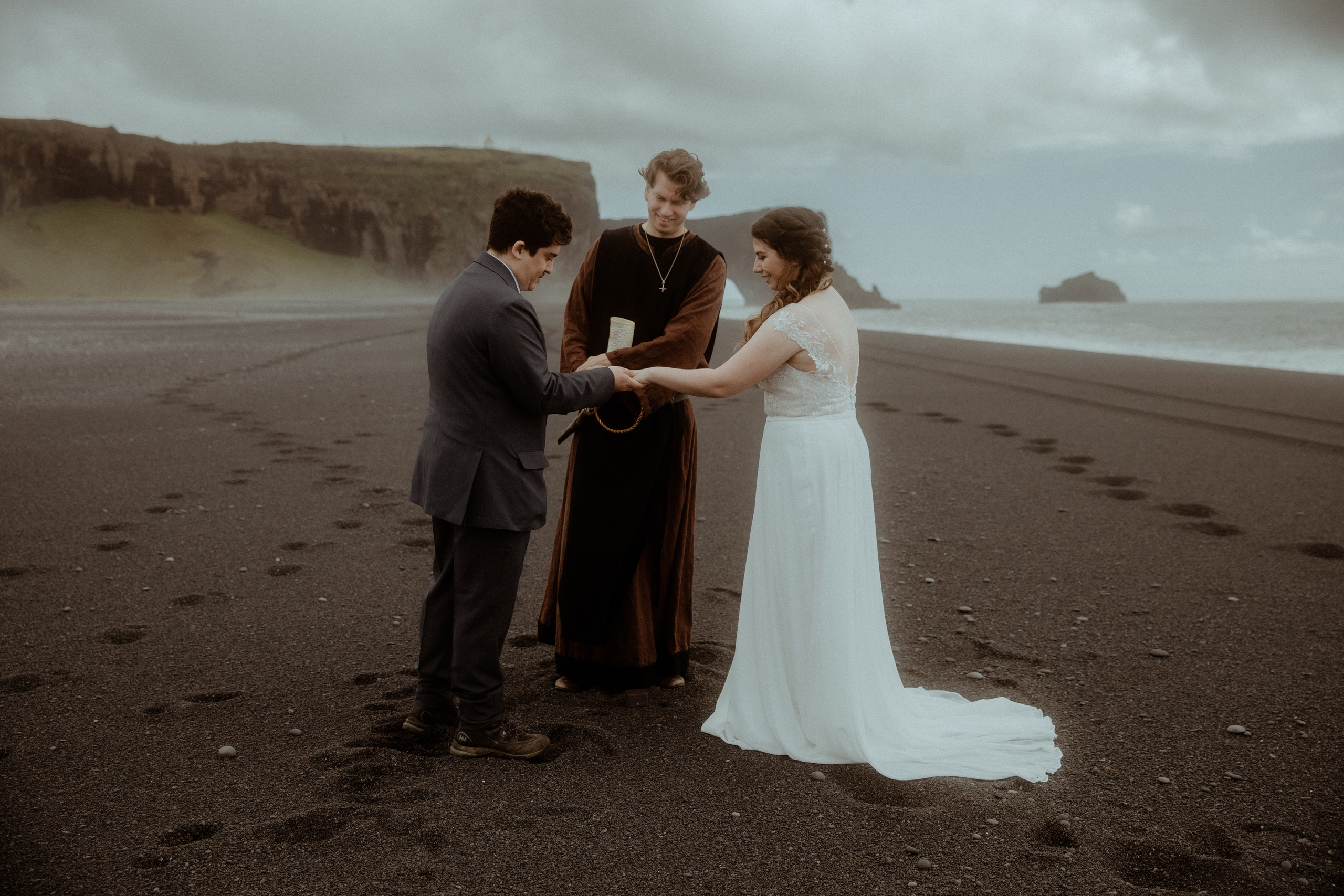Private Black Sand Beach Elopement. Iceland elopement photographer & videographer