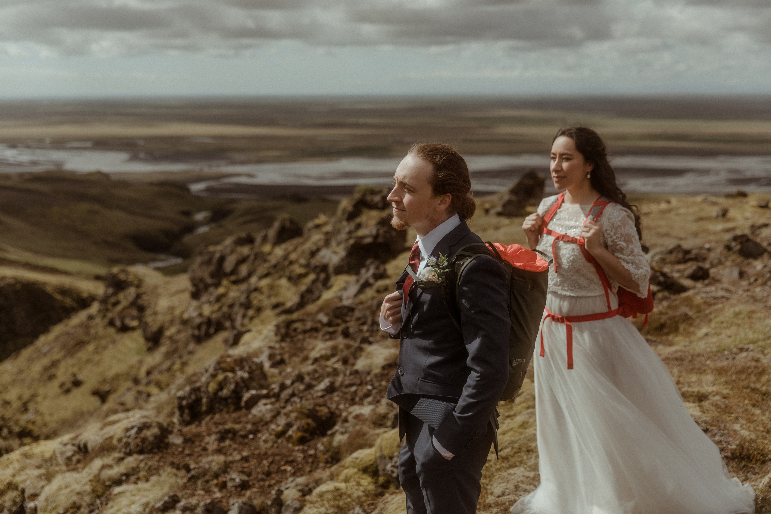 Hiking Iceland Elopement. Iceland elopement photographer & videographer