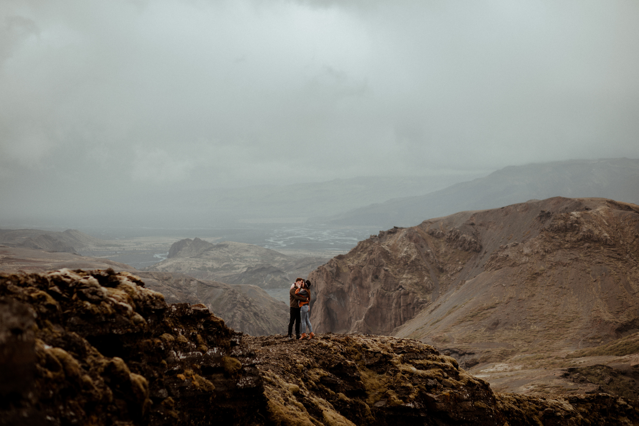 Hiking photoshoot in highlands of Iceland. Iceland elopement photographer & videographer
