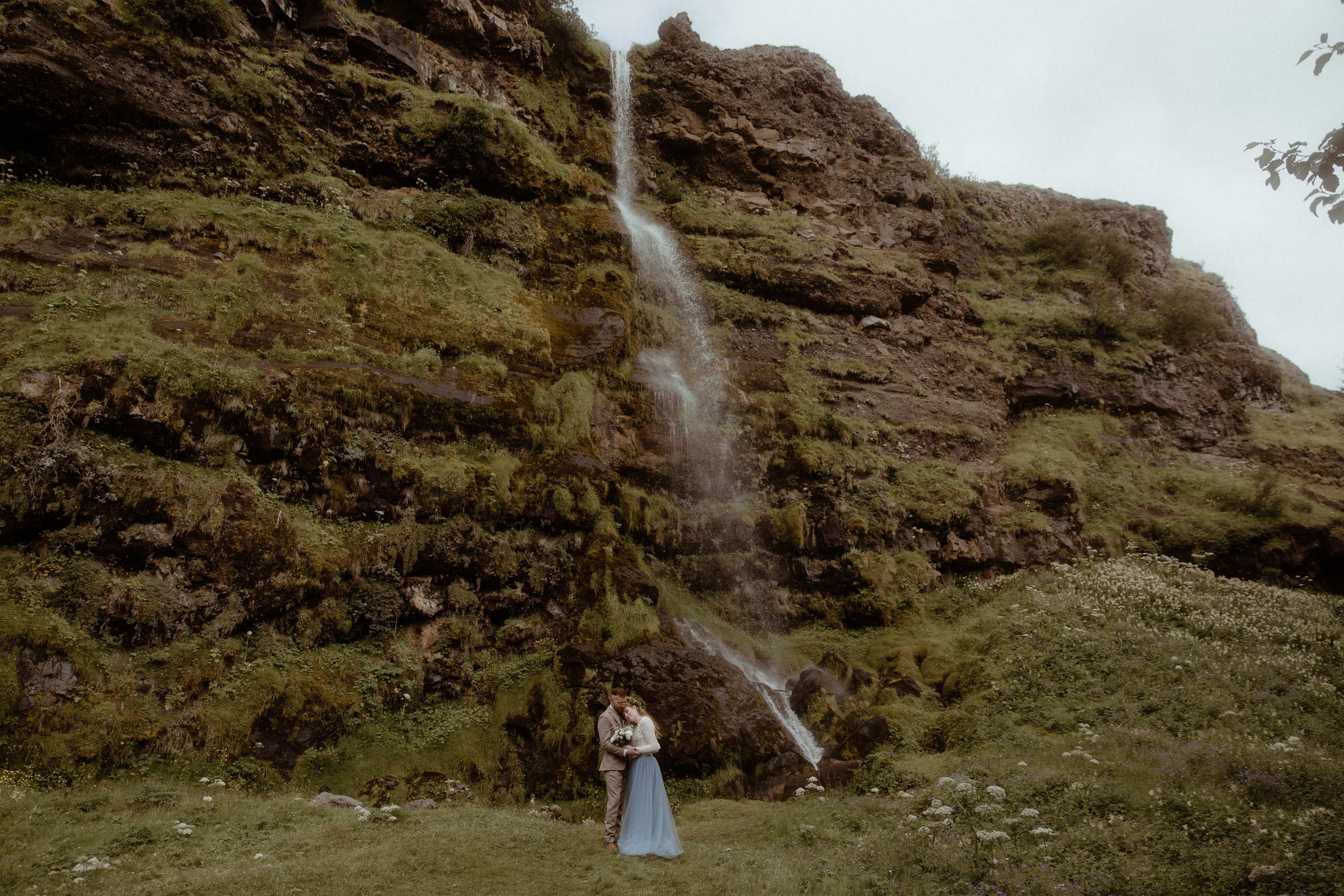 Iceland Secret Waterfall Elopement. Iceland elopement photo and video | Nikolaichik Photo