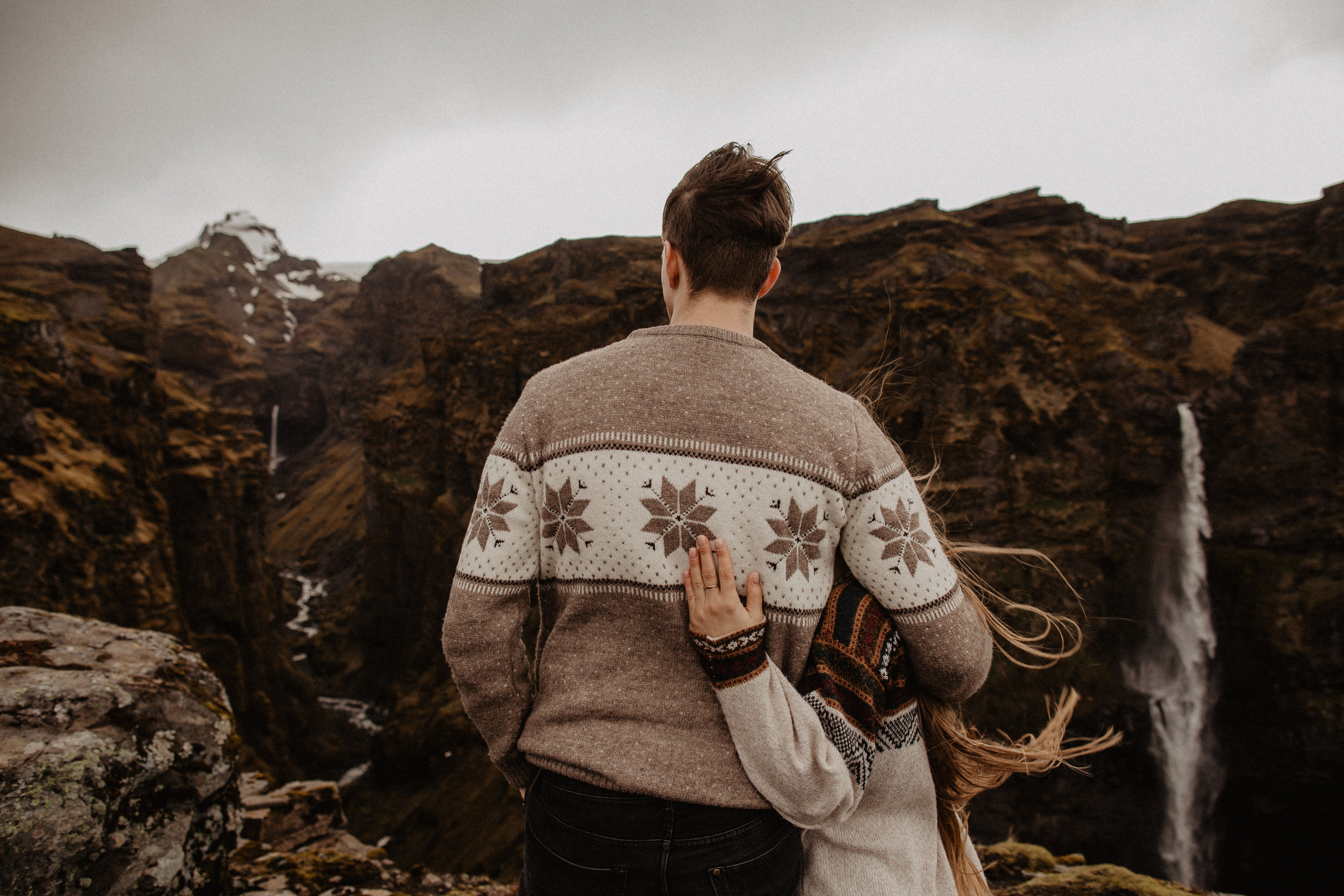 Couple photoshoot in front of volcano eruption in Iceland. Iceland elopement photo and video | Nikolaichik Photo