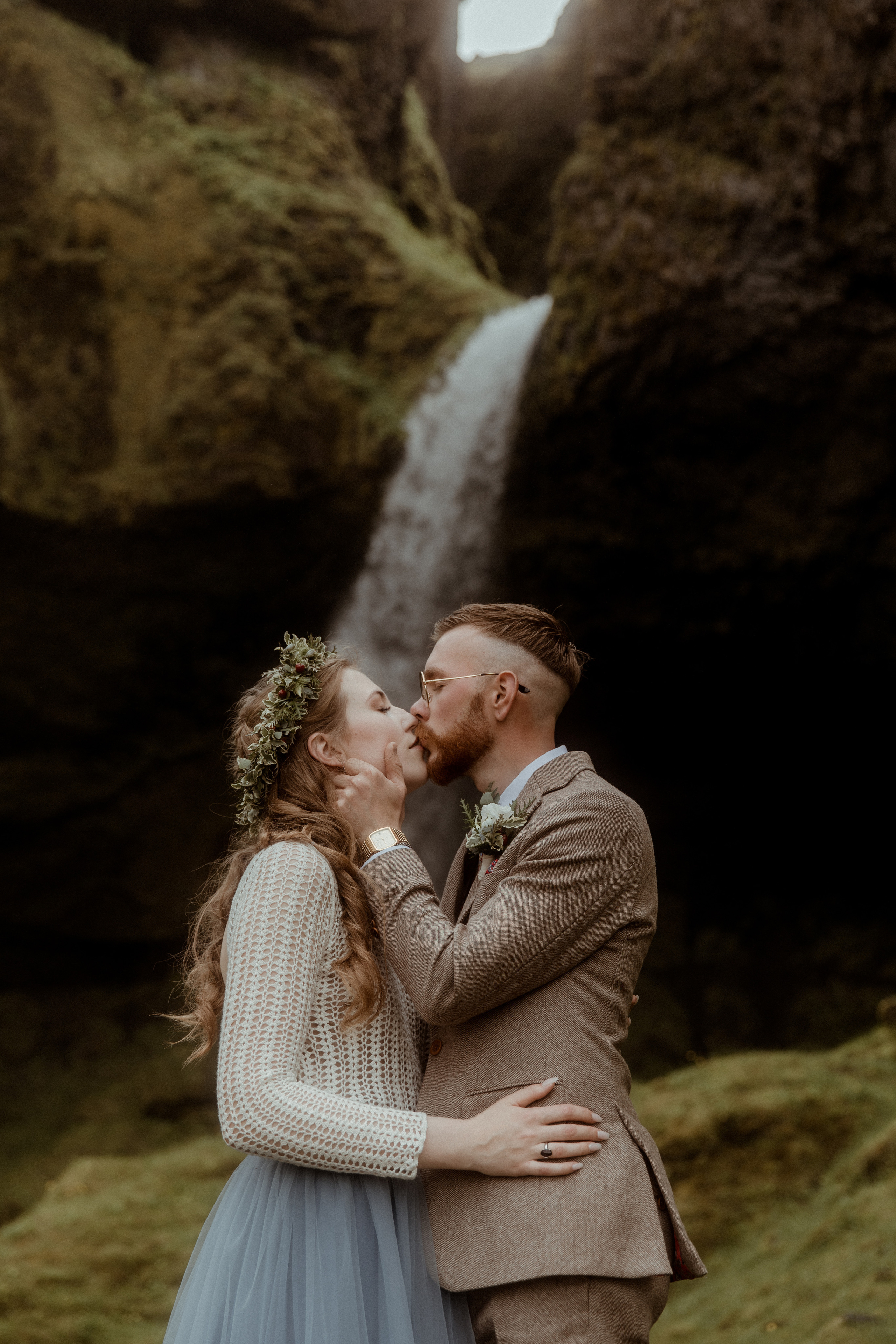 Iceland Secret Waterfall Elopement. Iceland elopement photo and video | Nikolaichik Photo