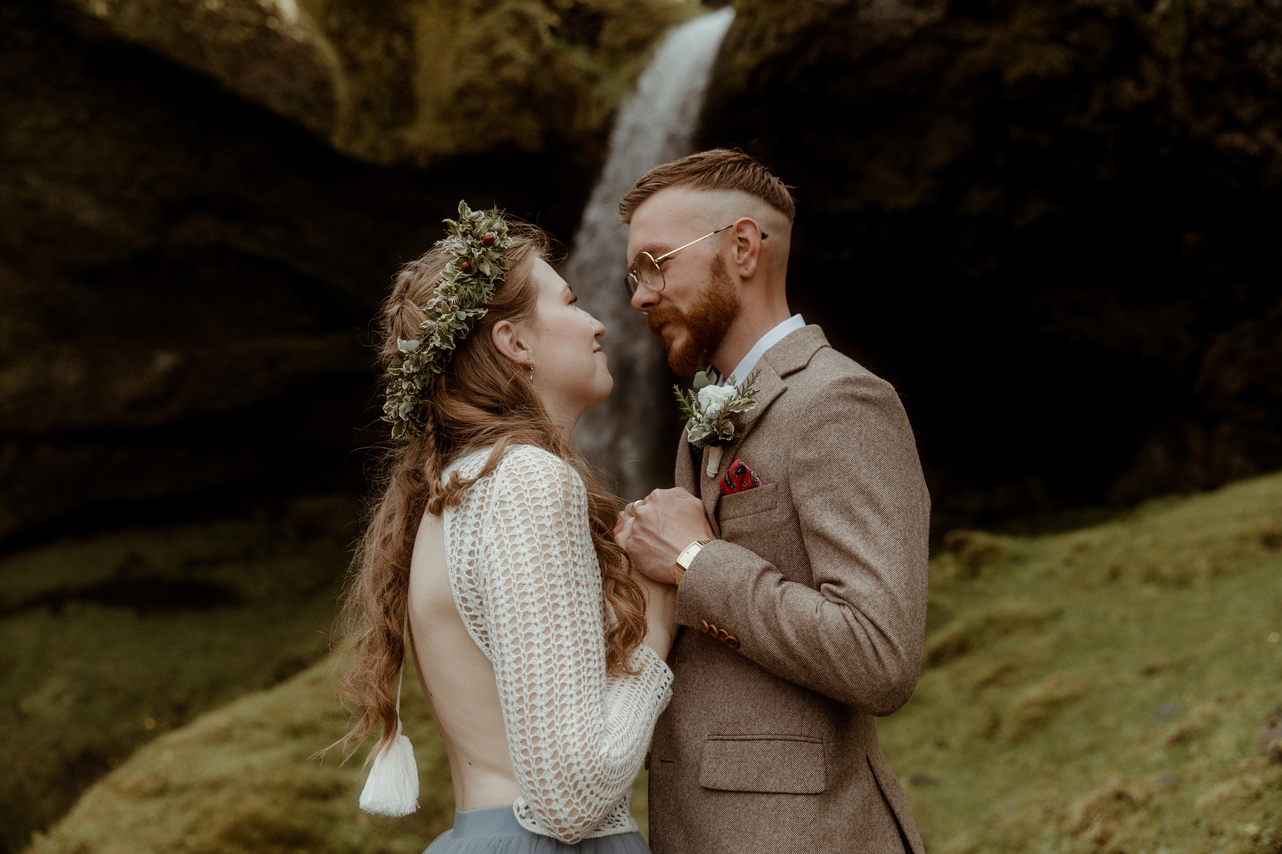 Iceland Secret Waterfall Elopement. Iceland elopement photo and video | Nikolaichik Photo