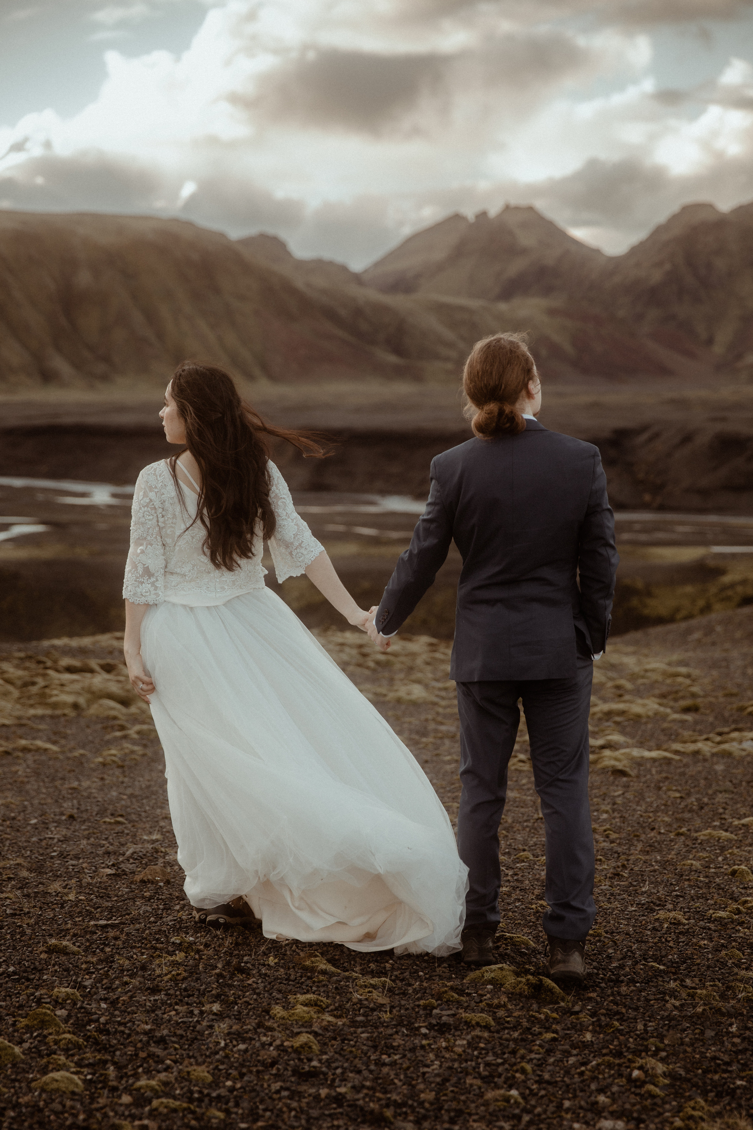 Hiking Iceland Elopement. Iceland elopement photographer & videographer