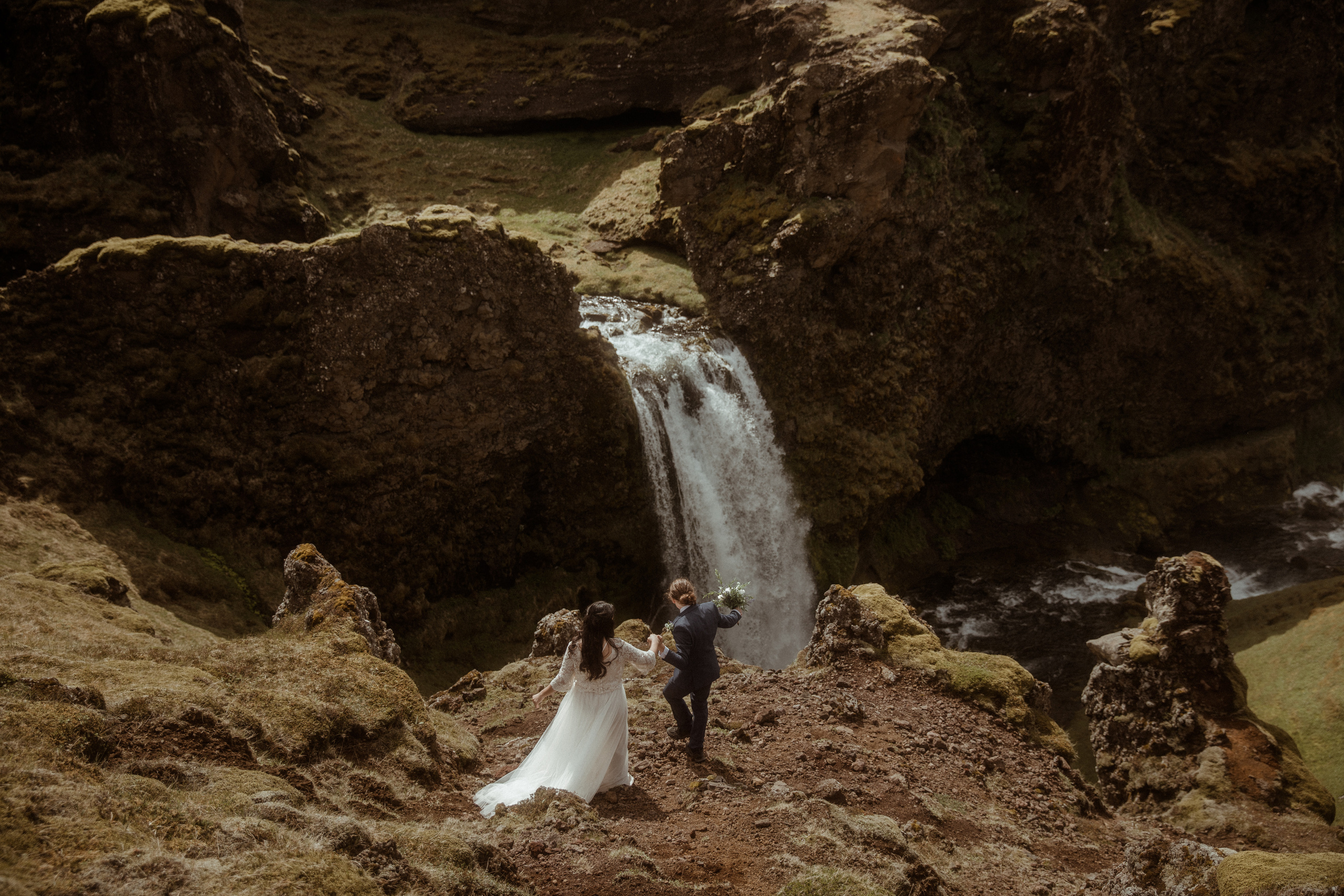 Hiking Iceland Elopement. Iceland elopement photographer & videographer
