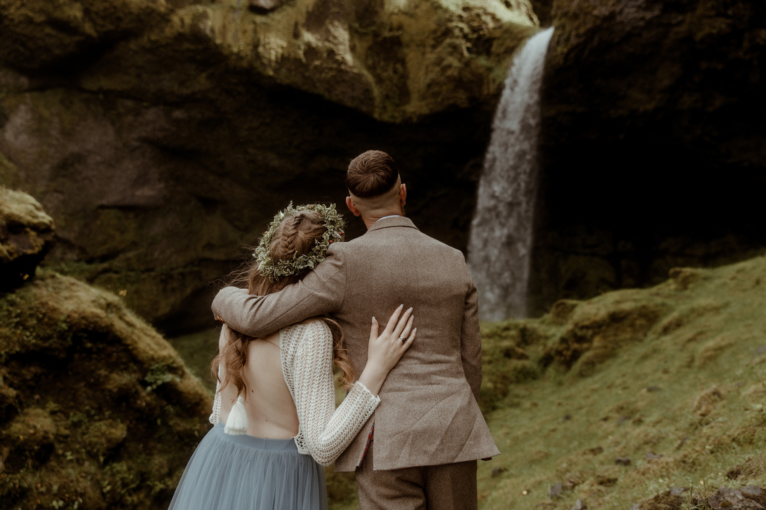 Iceland Secret Waterfall Elopement. Iceland elopement photo and video | Nikolaichik Photo