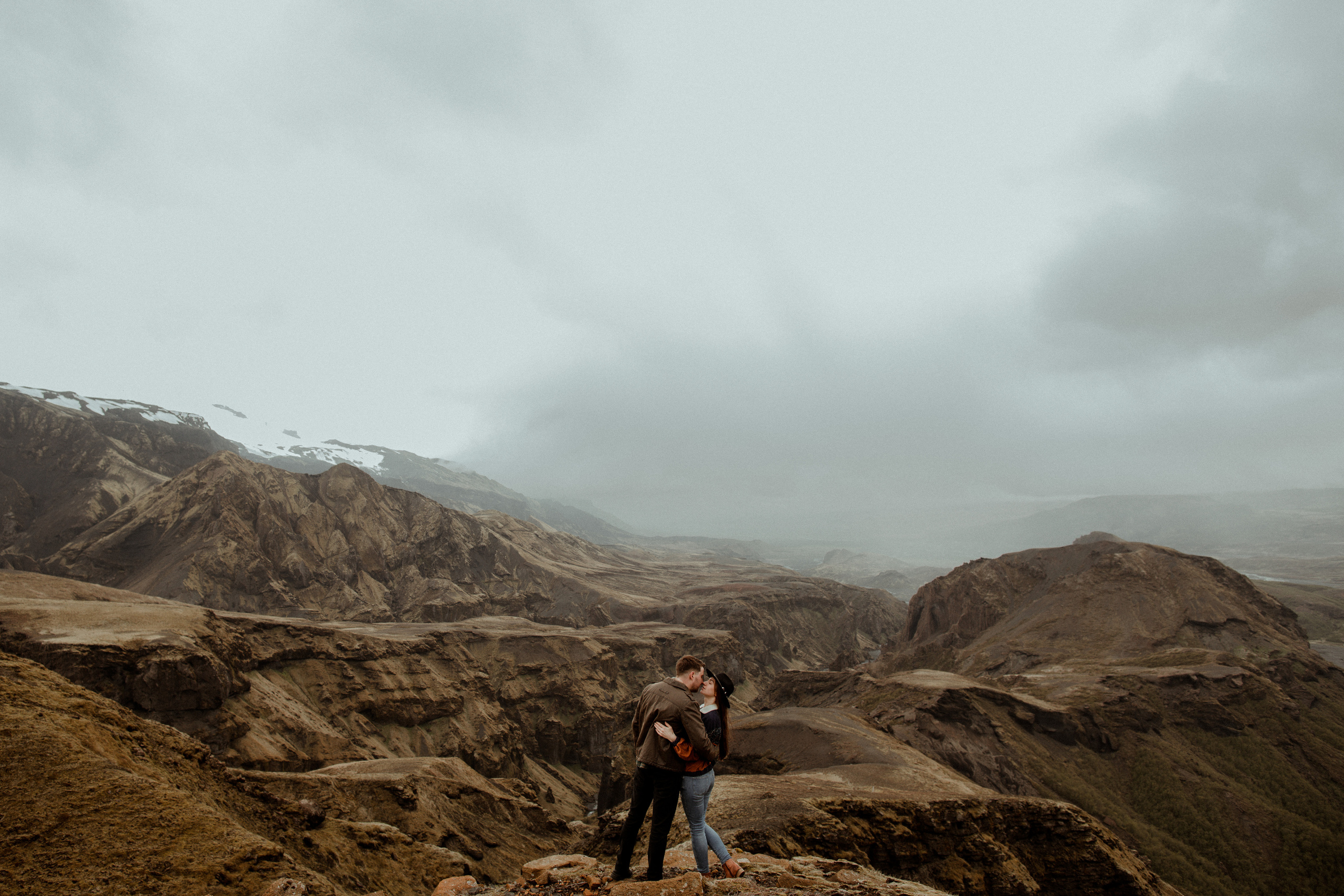 Hiking photoshoot in highlands of Iceland. Iceland elopement photographer & videographer