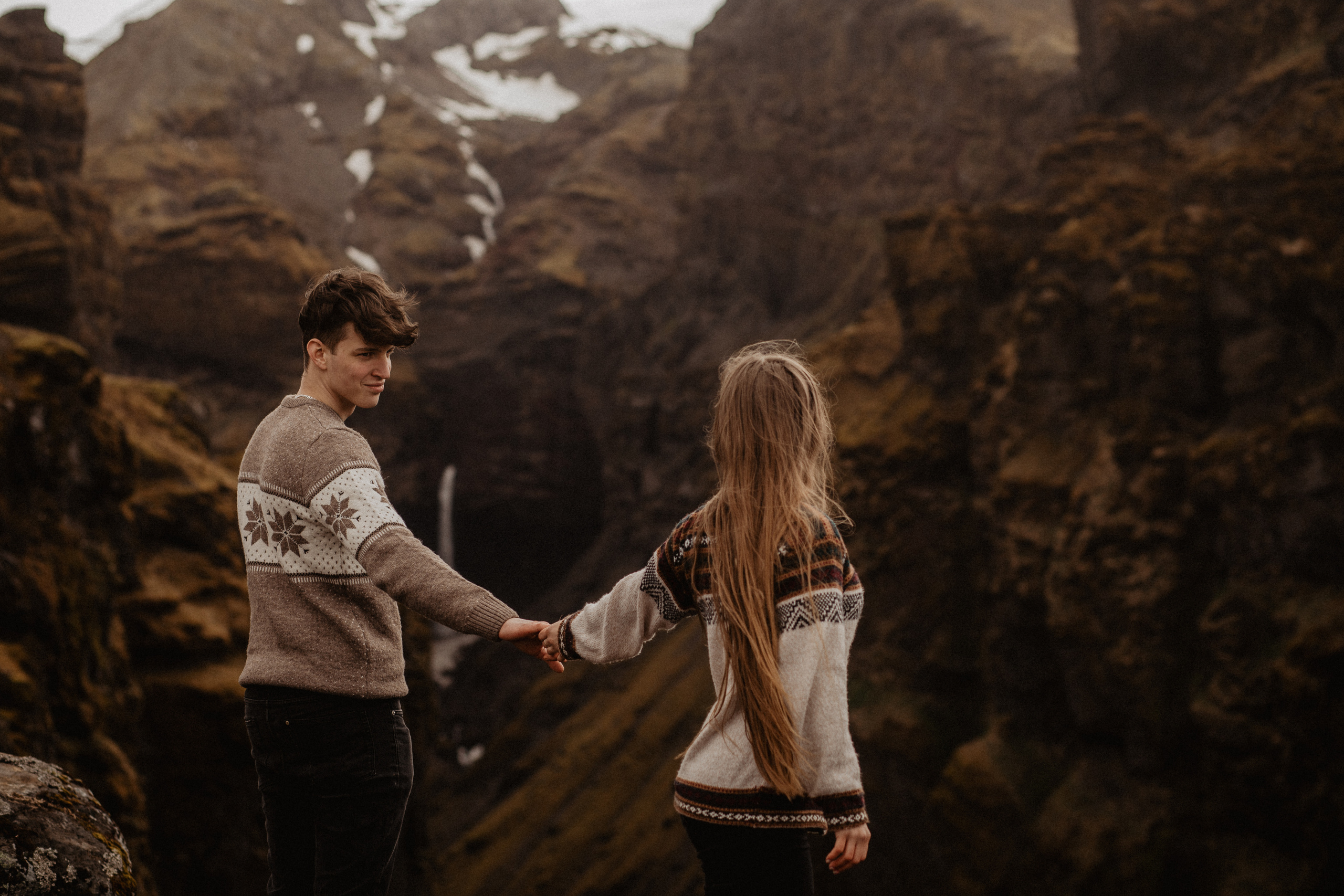 Couple photoshoot in front of volcano eruption in Iceland. Iceland elopement photo and video | Nikolaichik Photo