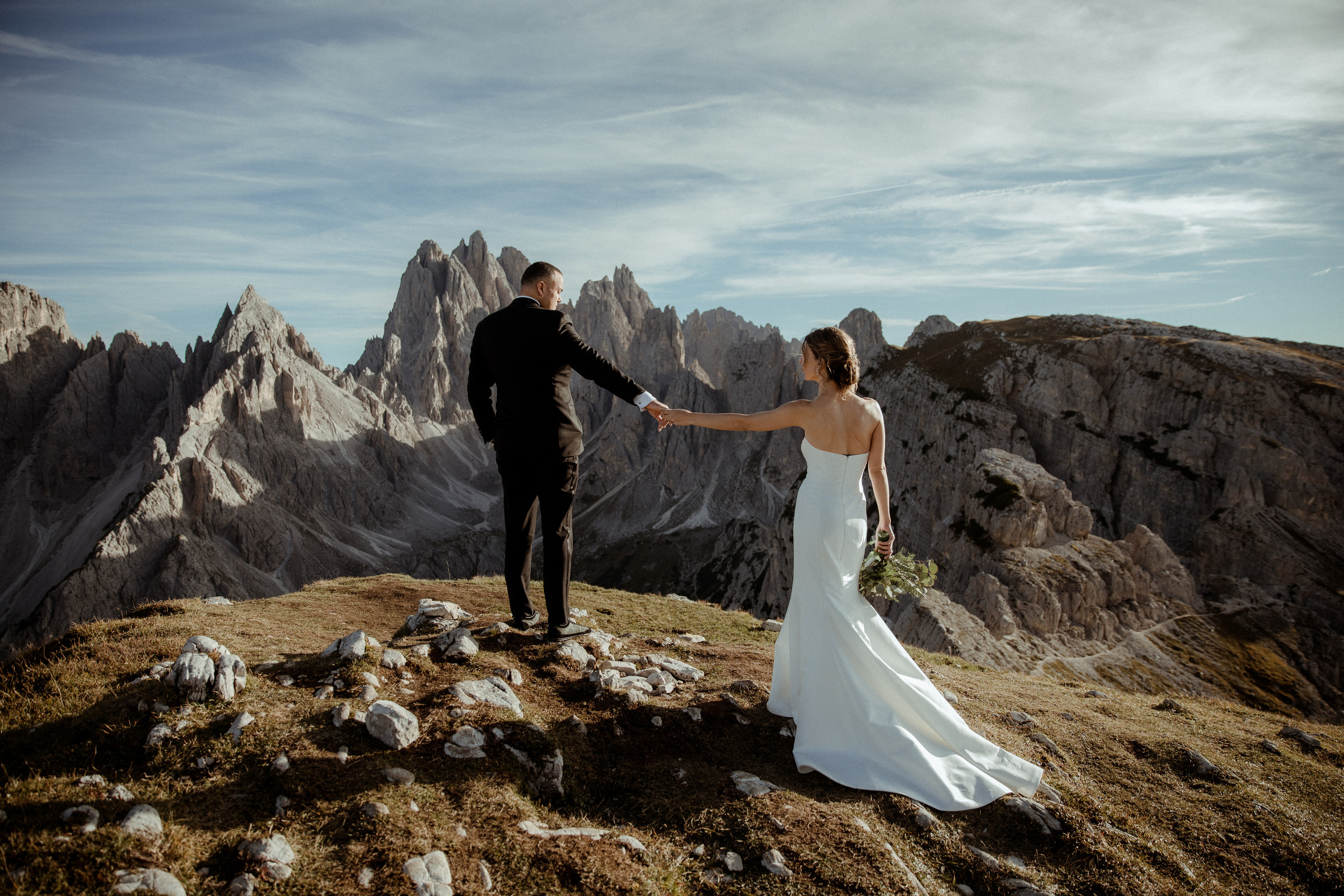 Sunrise Dolomites Elopement. Iceland elopement photographer & videographer