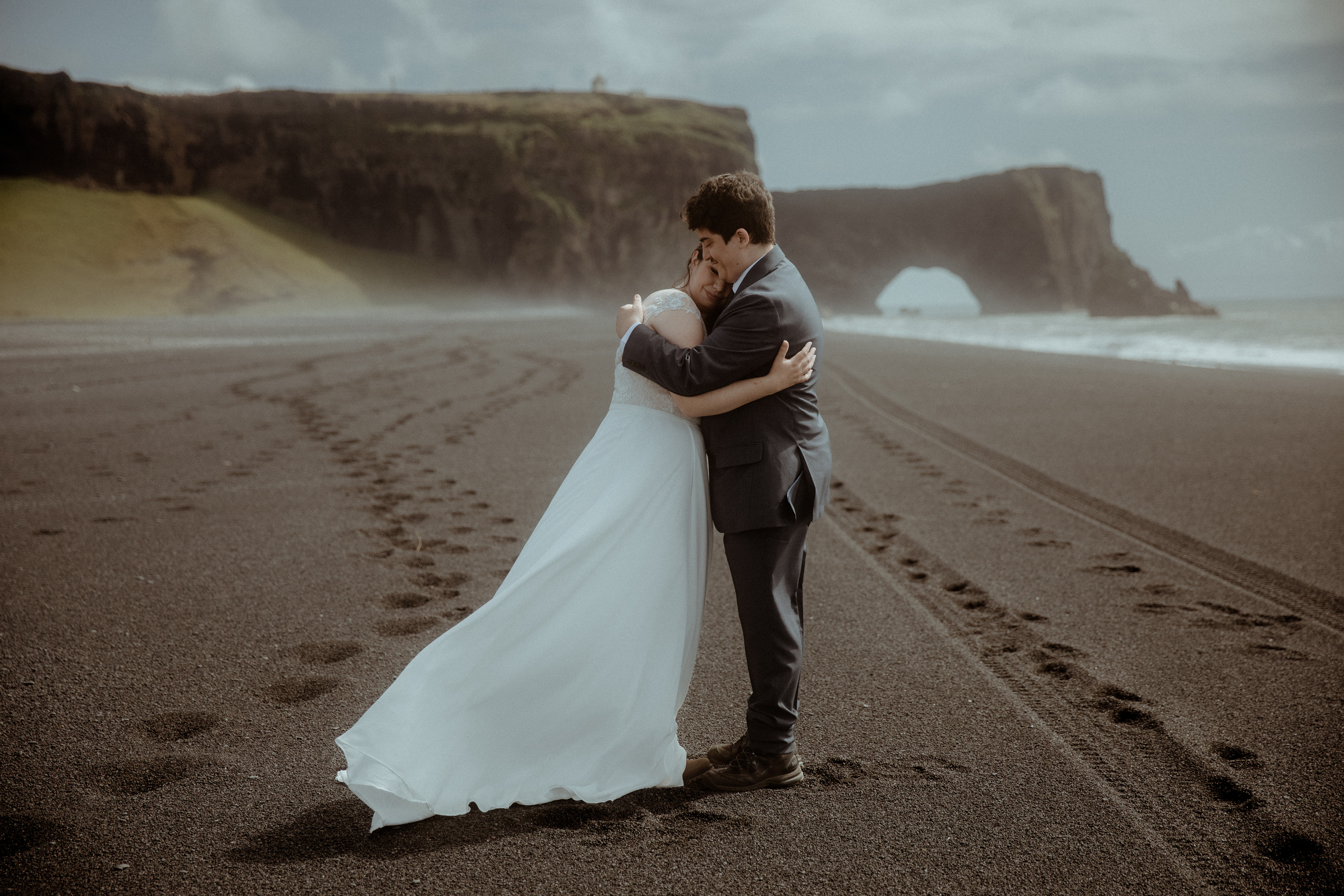 Private Black Sand Beach Elopement. Iceland elopement photographer & videographer