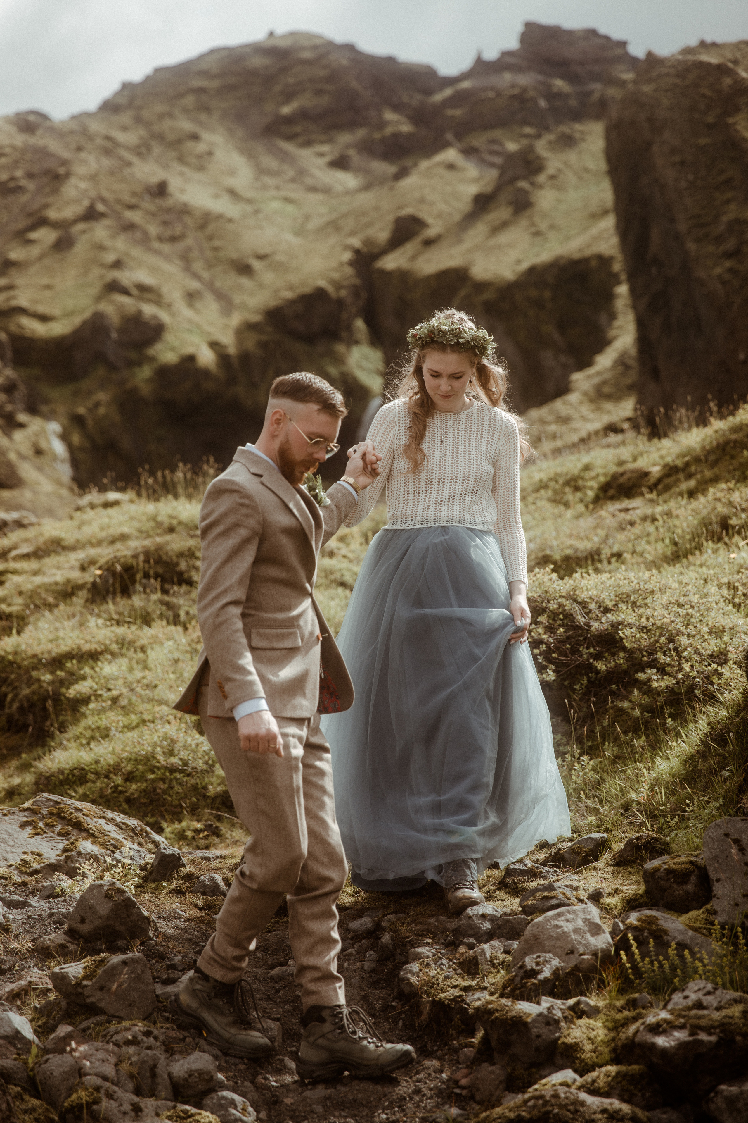 Iceland Secret Waterfall Elopement. Iceland elopement photo and video | Nikolaichik Photo