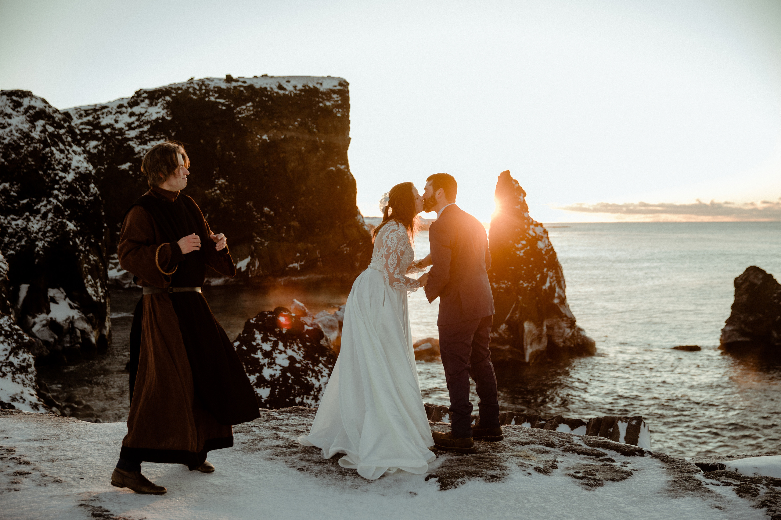 Golden Hour Elopement in Iceland. Iceland elopement photographer & videographer