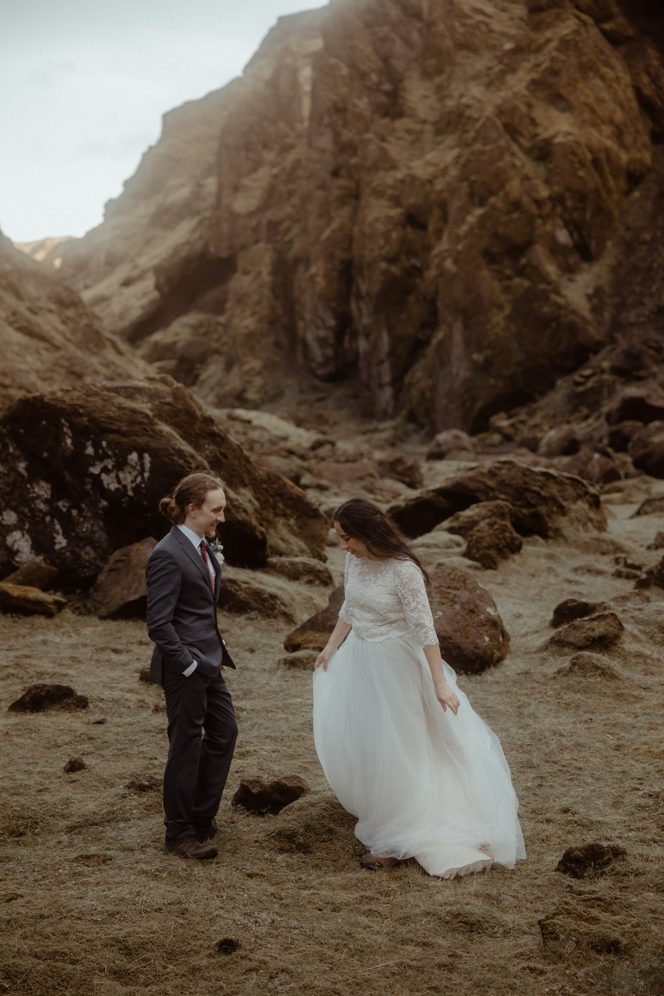 Hiking Iceland Elopement. Iceland elopement photographer & videographer