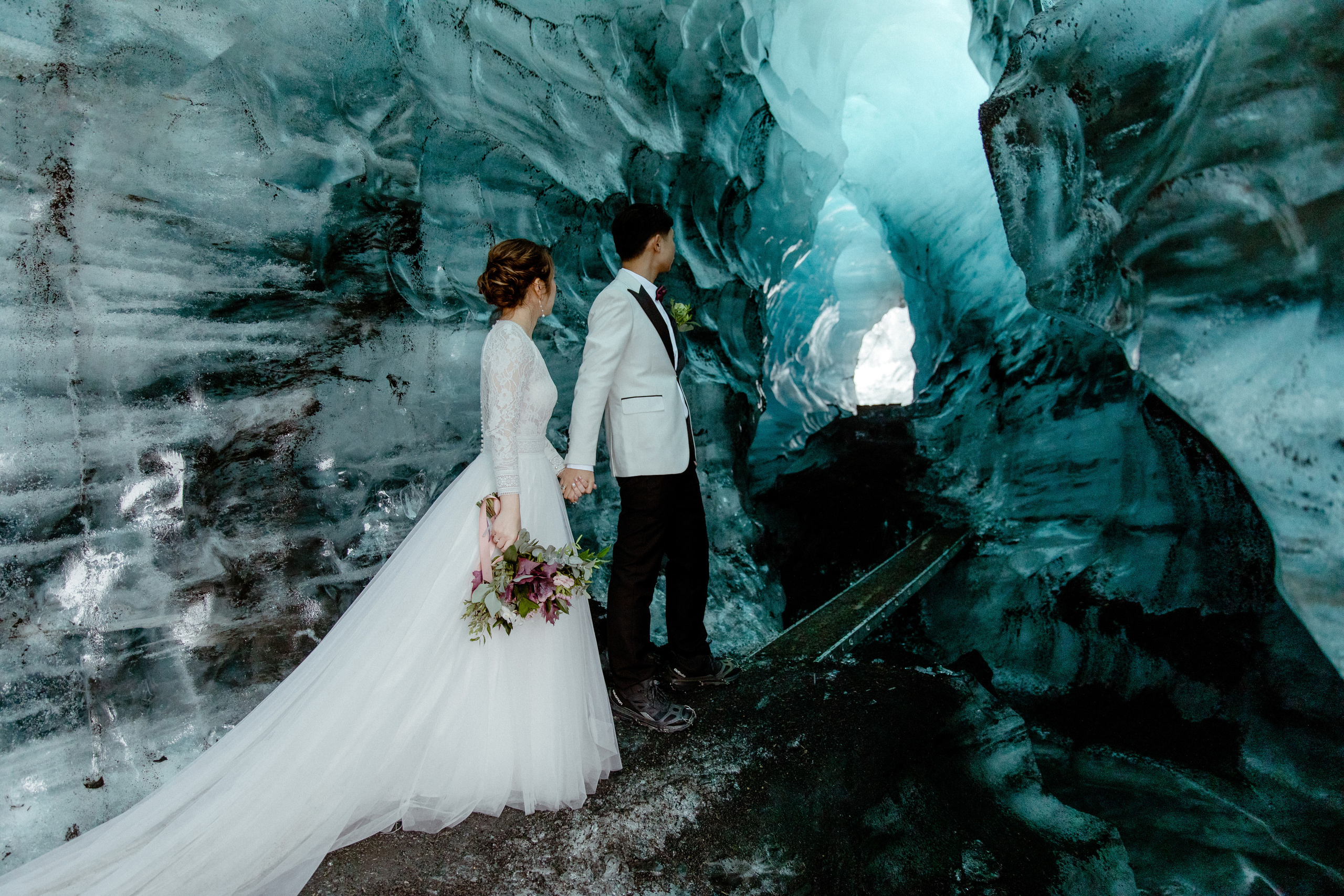wedding ceremony in ice cave