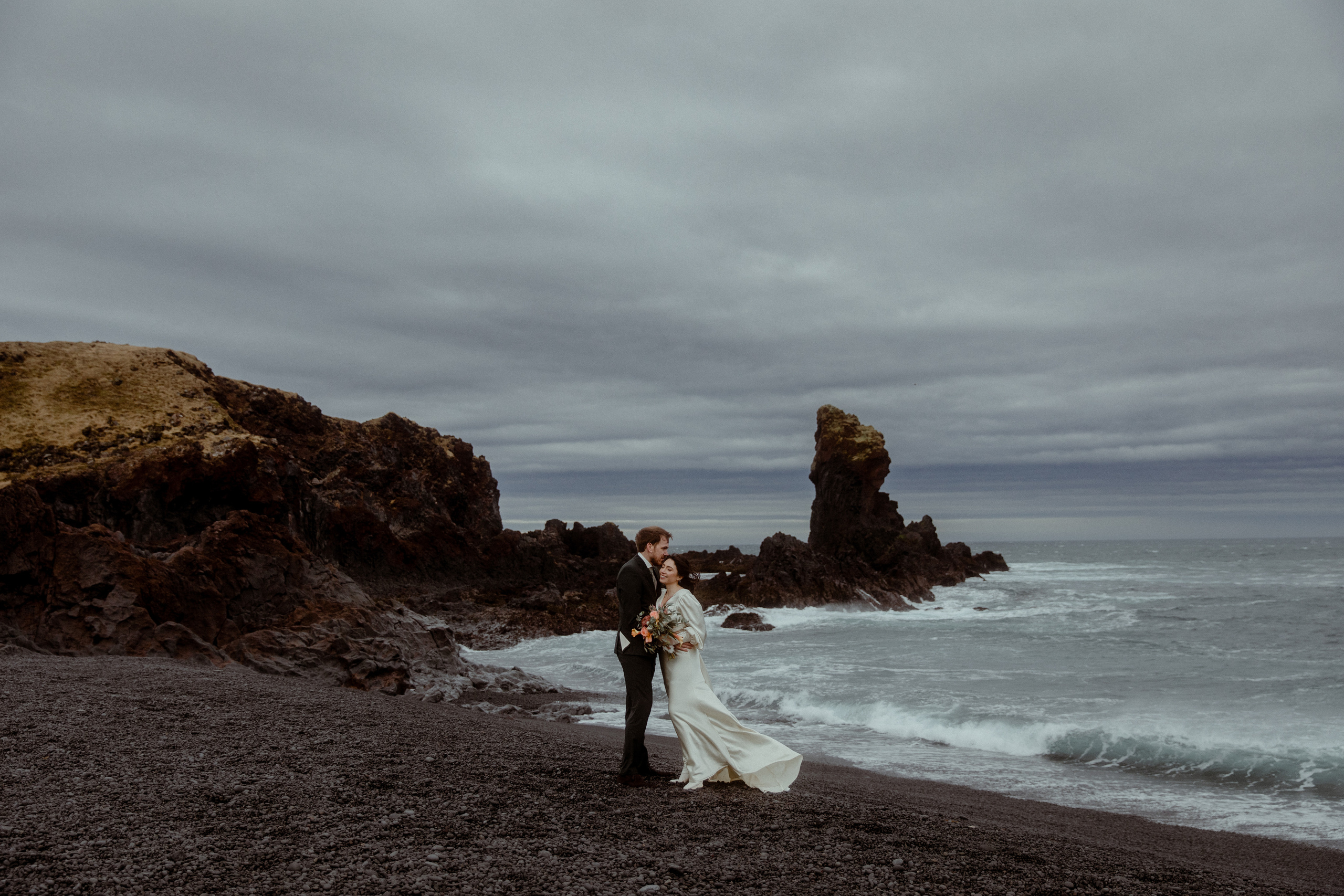 Elopement at Snaefellsnes Iceland | Wedding photos with Icelandic horses. Iceland elopement photo and video | Nikolaichik Photo