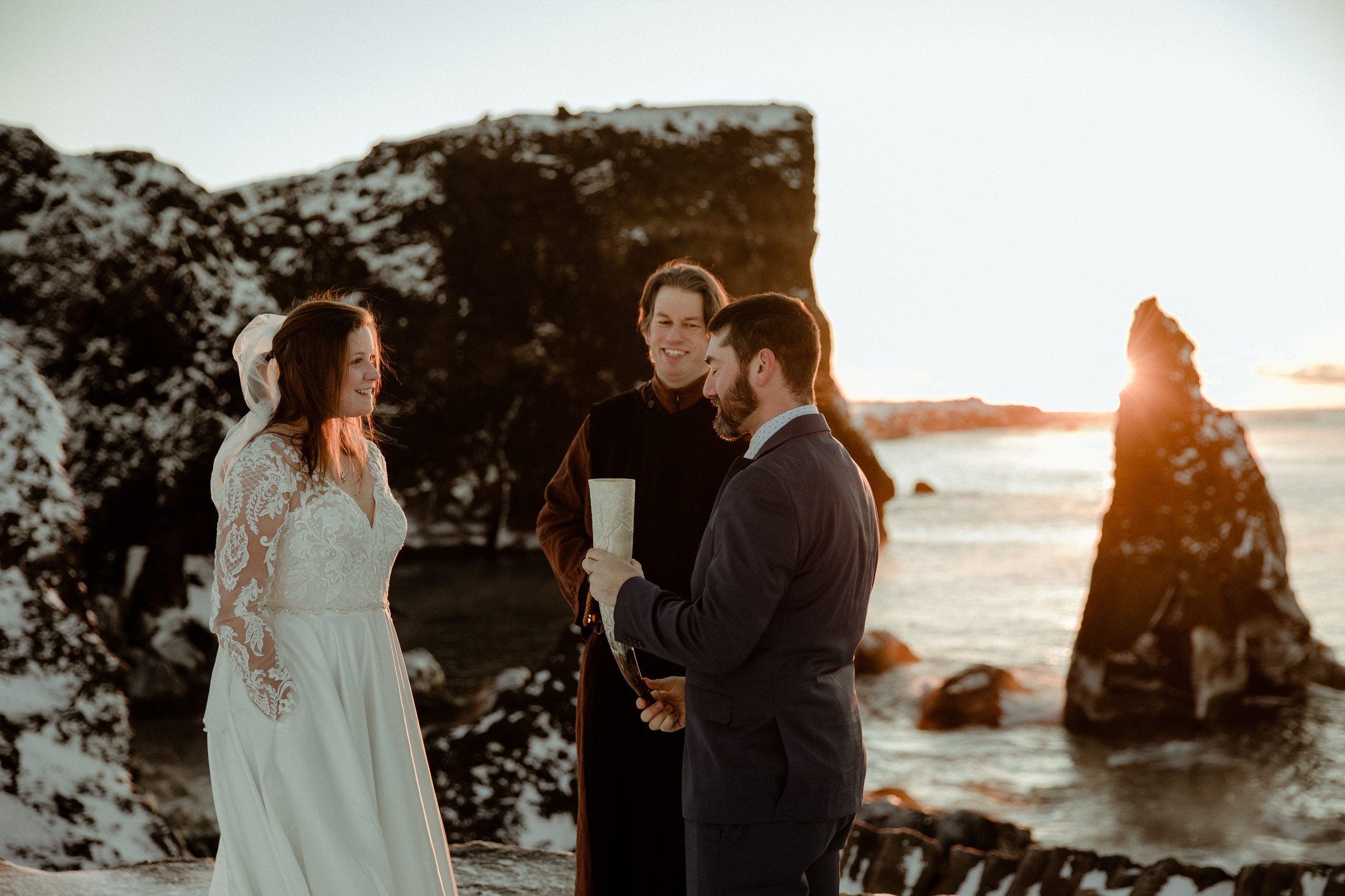 Golden Hour Elopement in Iceland. Iceland elopement photographer & videographer