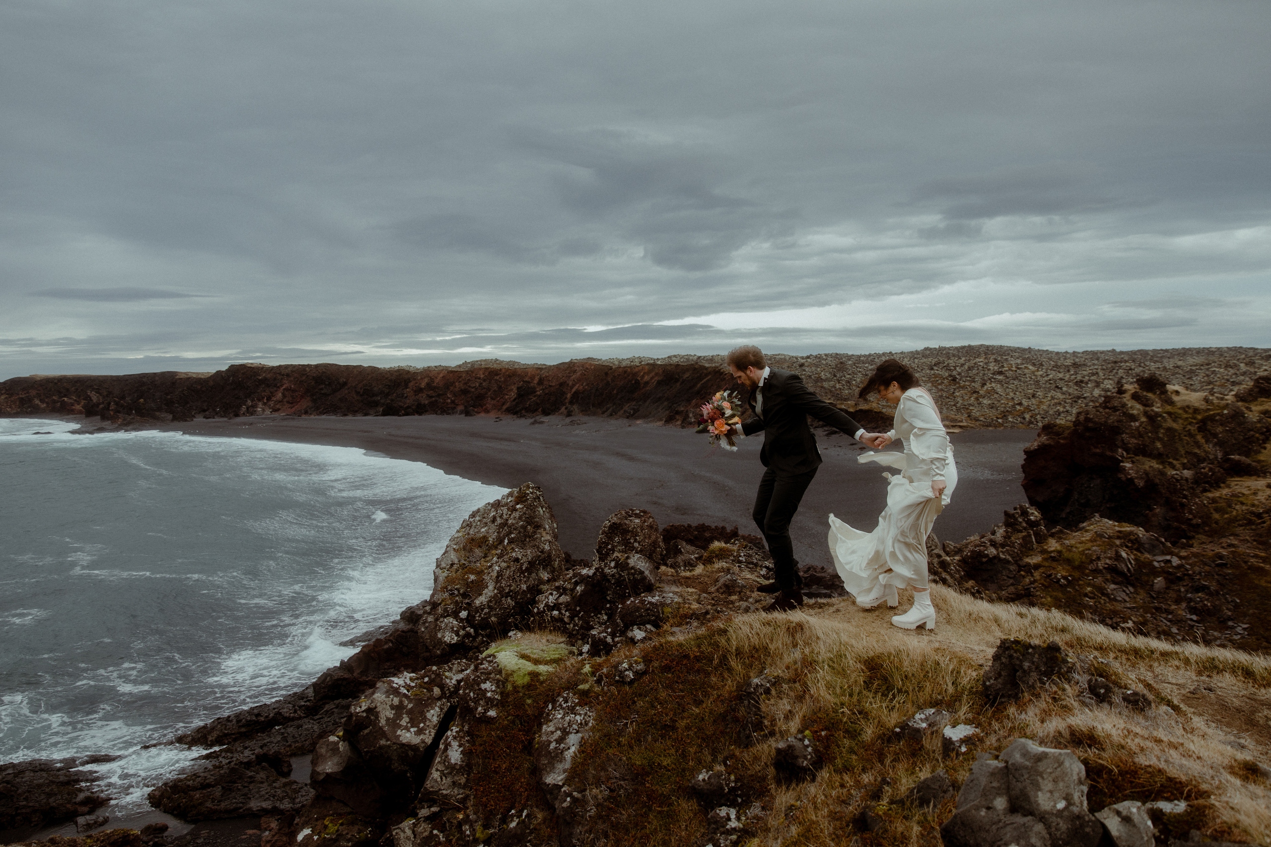 Elopement at Snaefellsnes Iceland | Wedding photos with Icelandic horses. Iceland elopement photo and video | Nikolaichik Photo