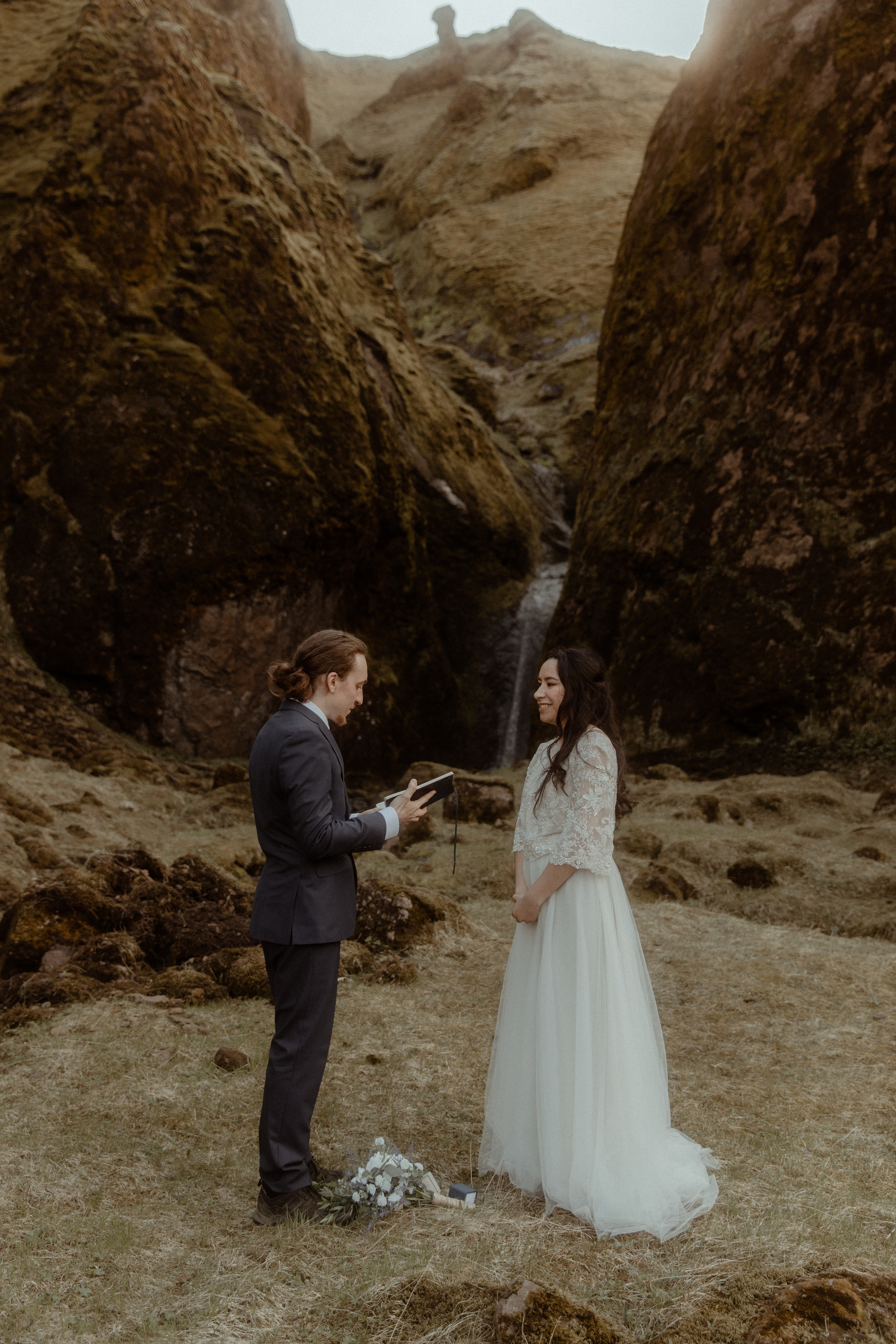 Hiking Iceland Elopement. Iceland elopement photographer & videographer