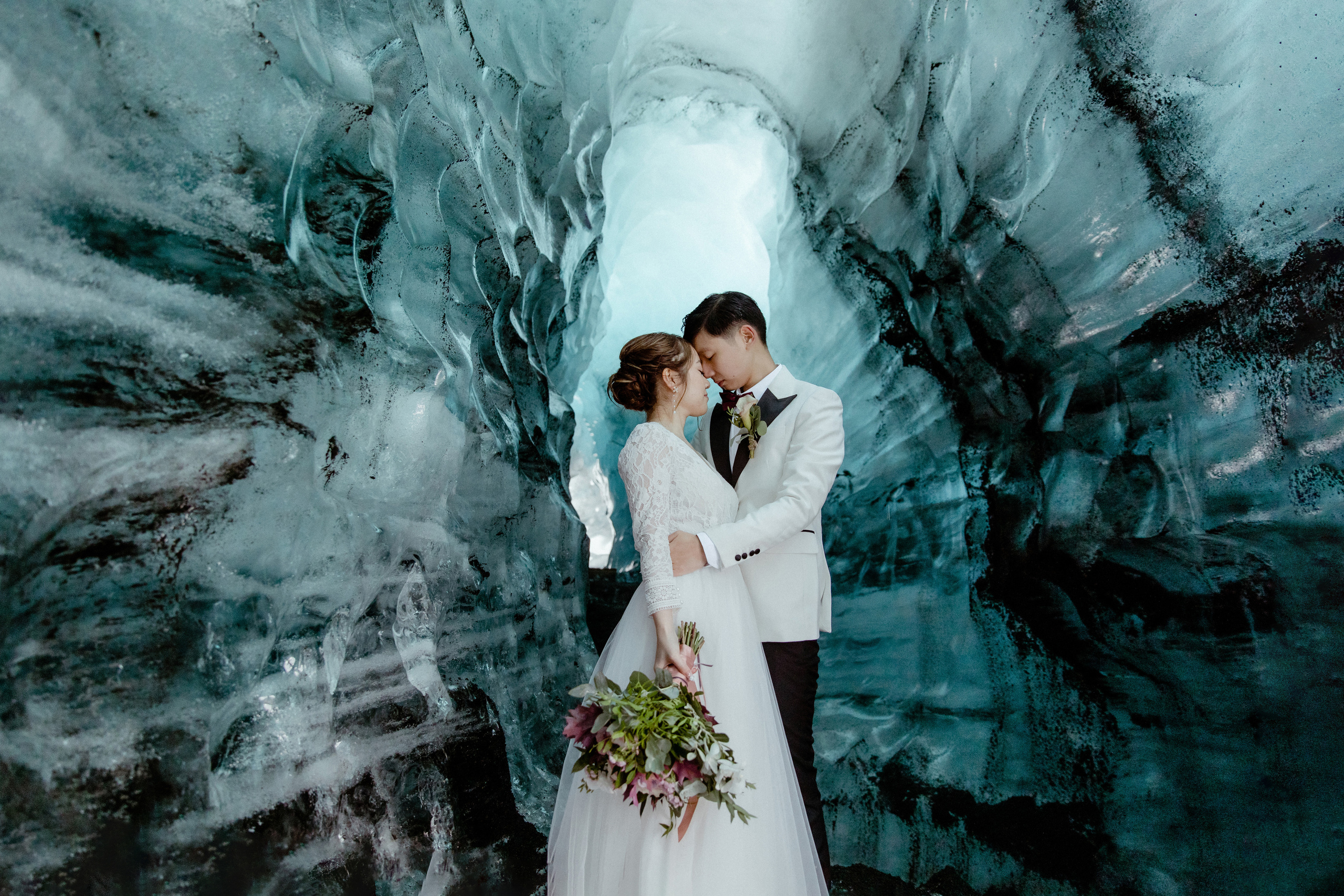 Adventure Ice Cave Elopement in Iceland. Iceland elopement photographer & videographer