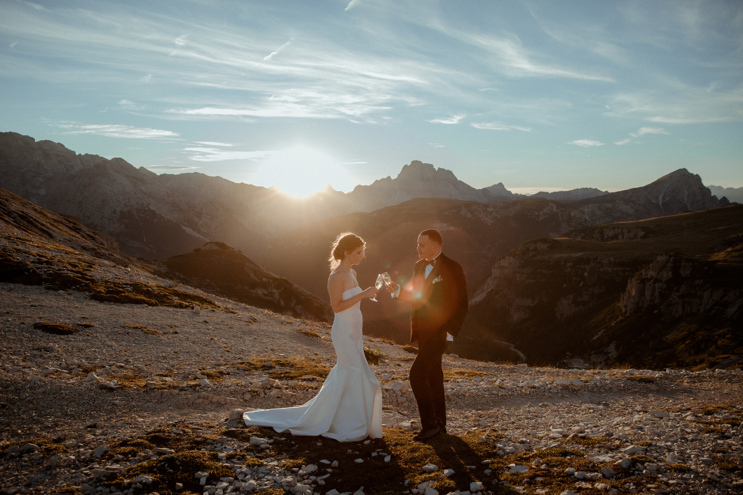 Sunrise Dolomites Elopement. Iceland elopement photographer & videographer