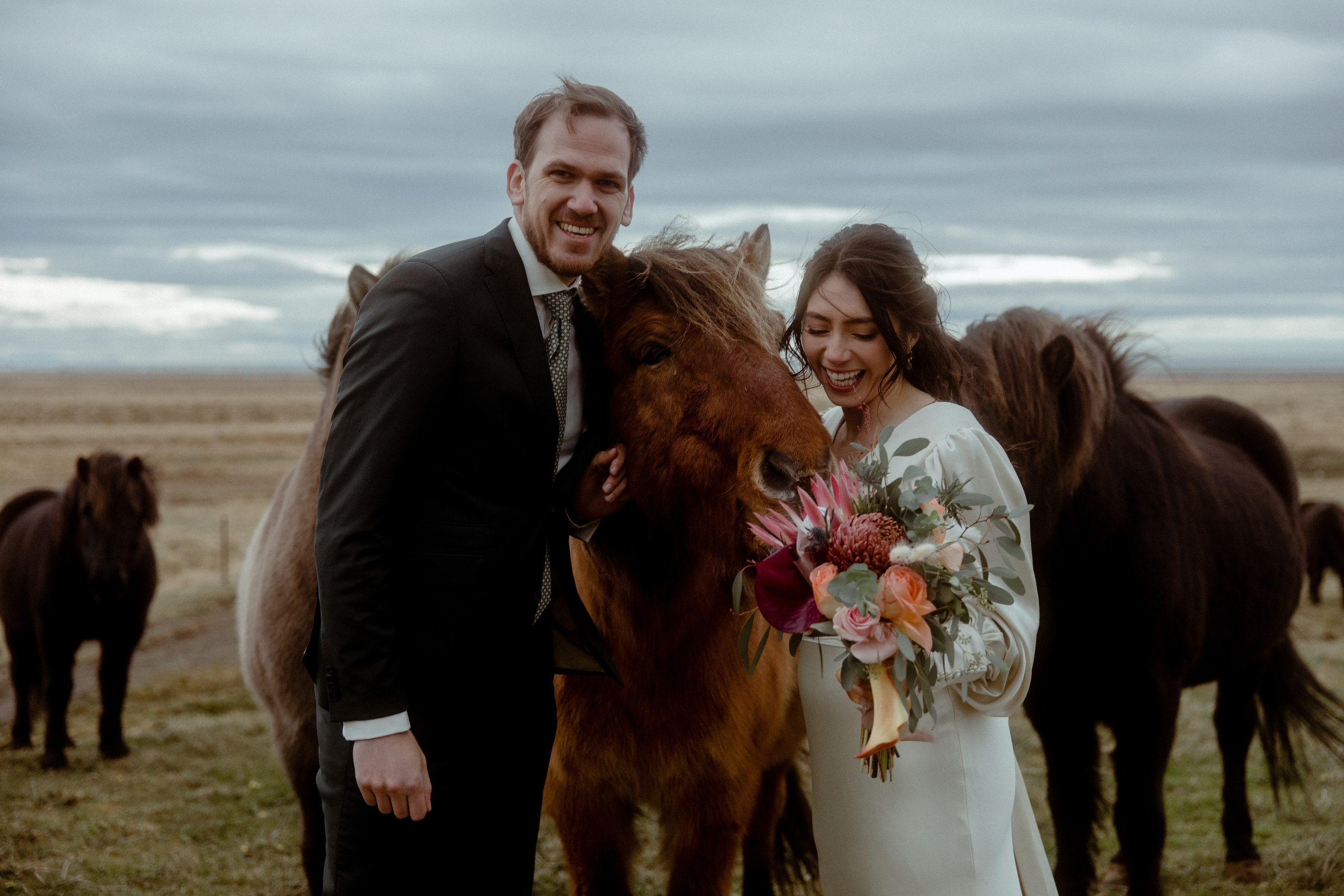 Elopement at Snaefellsnes Iceland | Wedding photos with Icelandic horses. Iceland elopement photo and video | Nikolaichik Photo