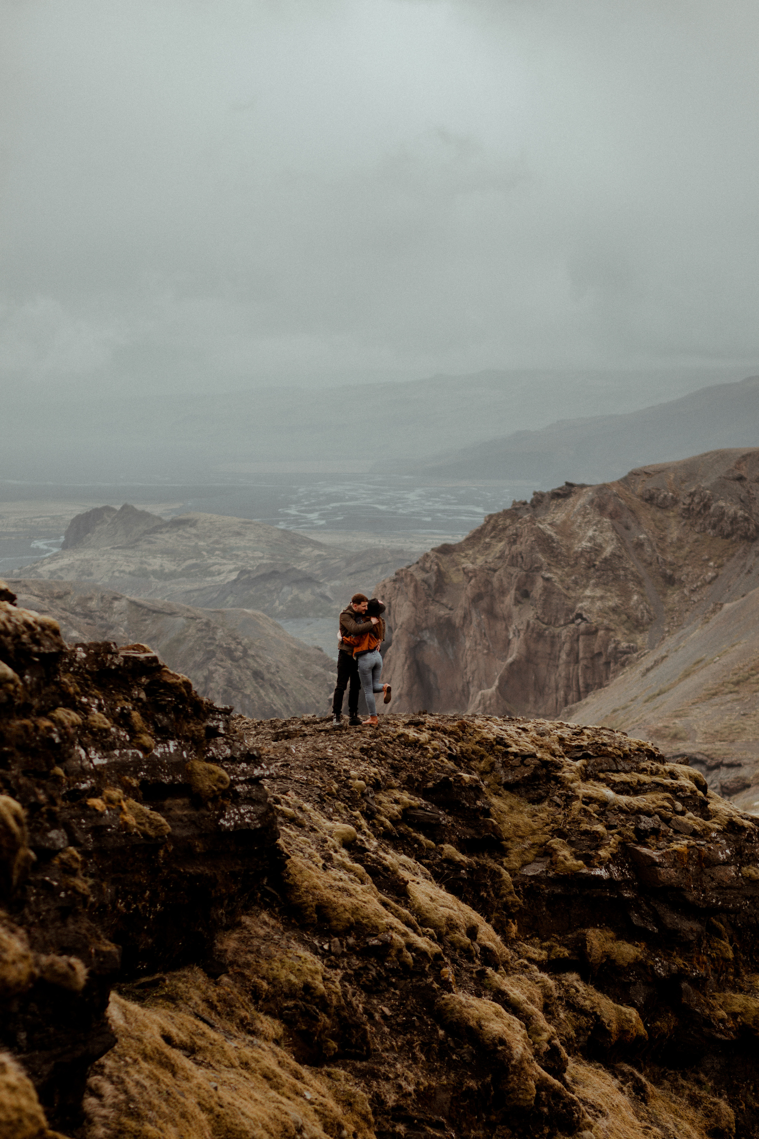 Hiking photoshoot in highlands of Iceland. Iceland elopement photographer & videographer