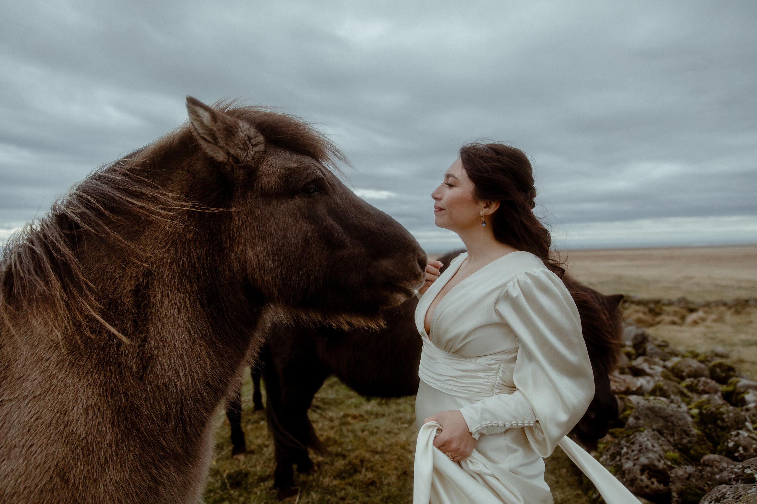Elopement at Snaefellsnes Iceland | Wedding photos with Icelandic horses. Iceland elopement photo and video | Nikolaichik Photo