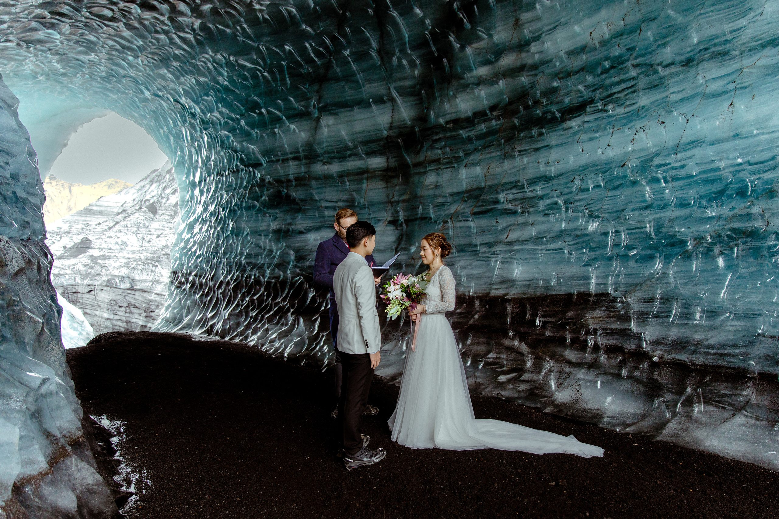 Adventure Ice Cave Elopement in Iceland. Iceland elopement photographer & videographer